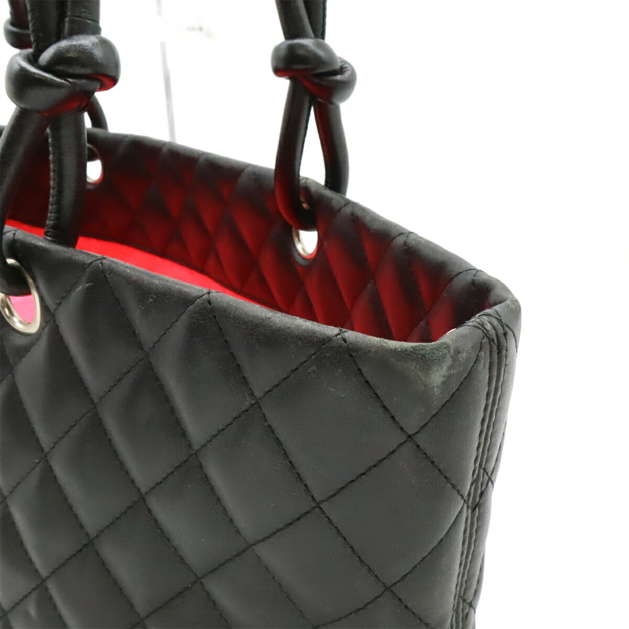 Chanel Black Pink Leather Shoulder Bag Tote Bag (Pre-Owned)