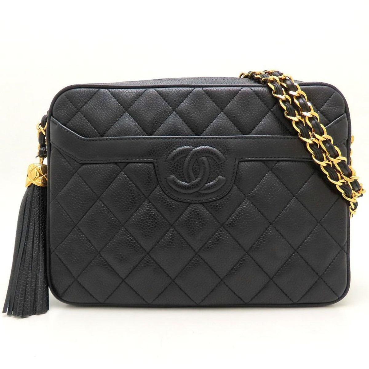 Chanel Black Grained Calfskin Shoulder Bag (Pre-Owned)