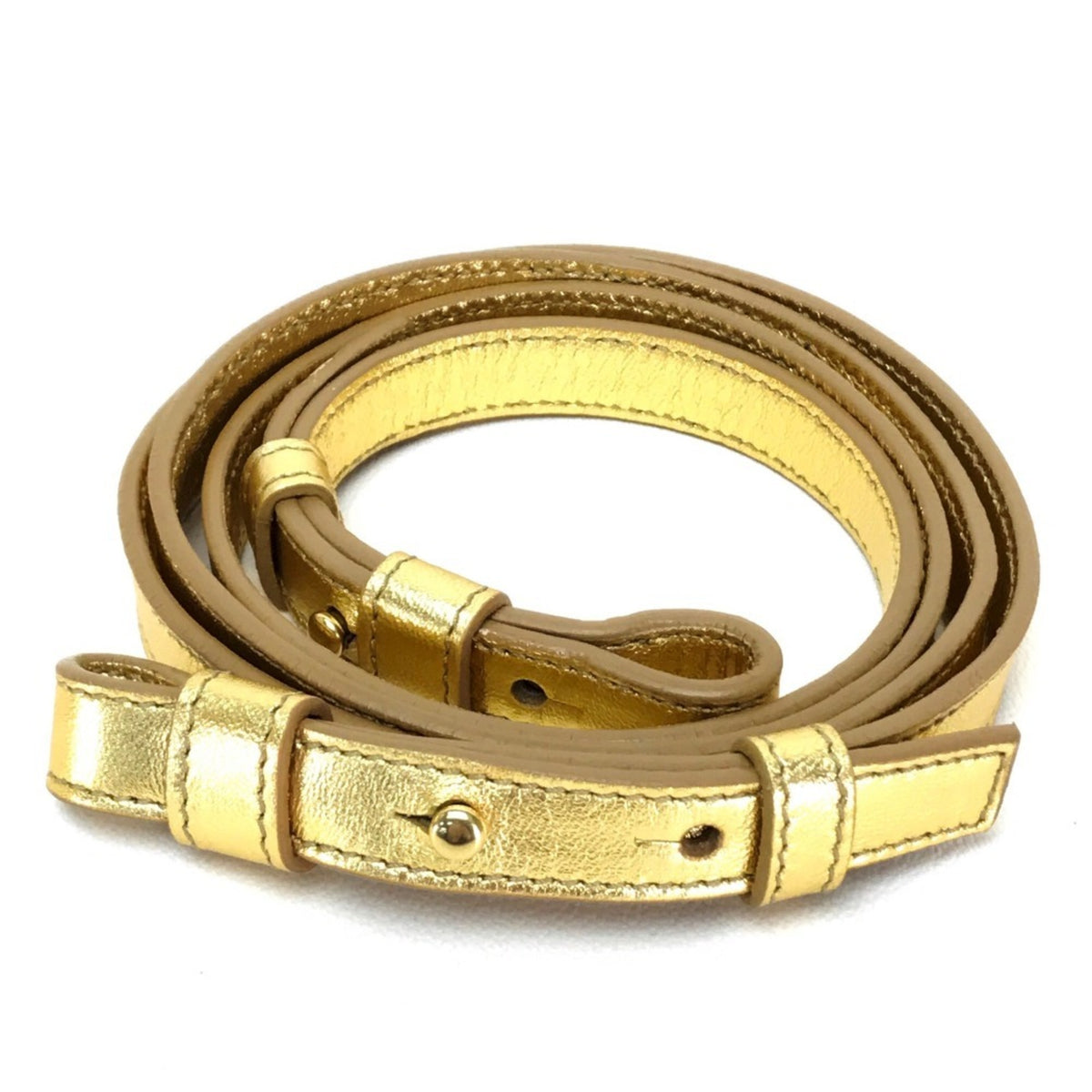 Saint Laurent Gold Leather Handbag Shoulder Bag (Pre-Owned)