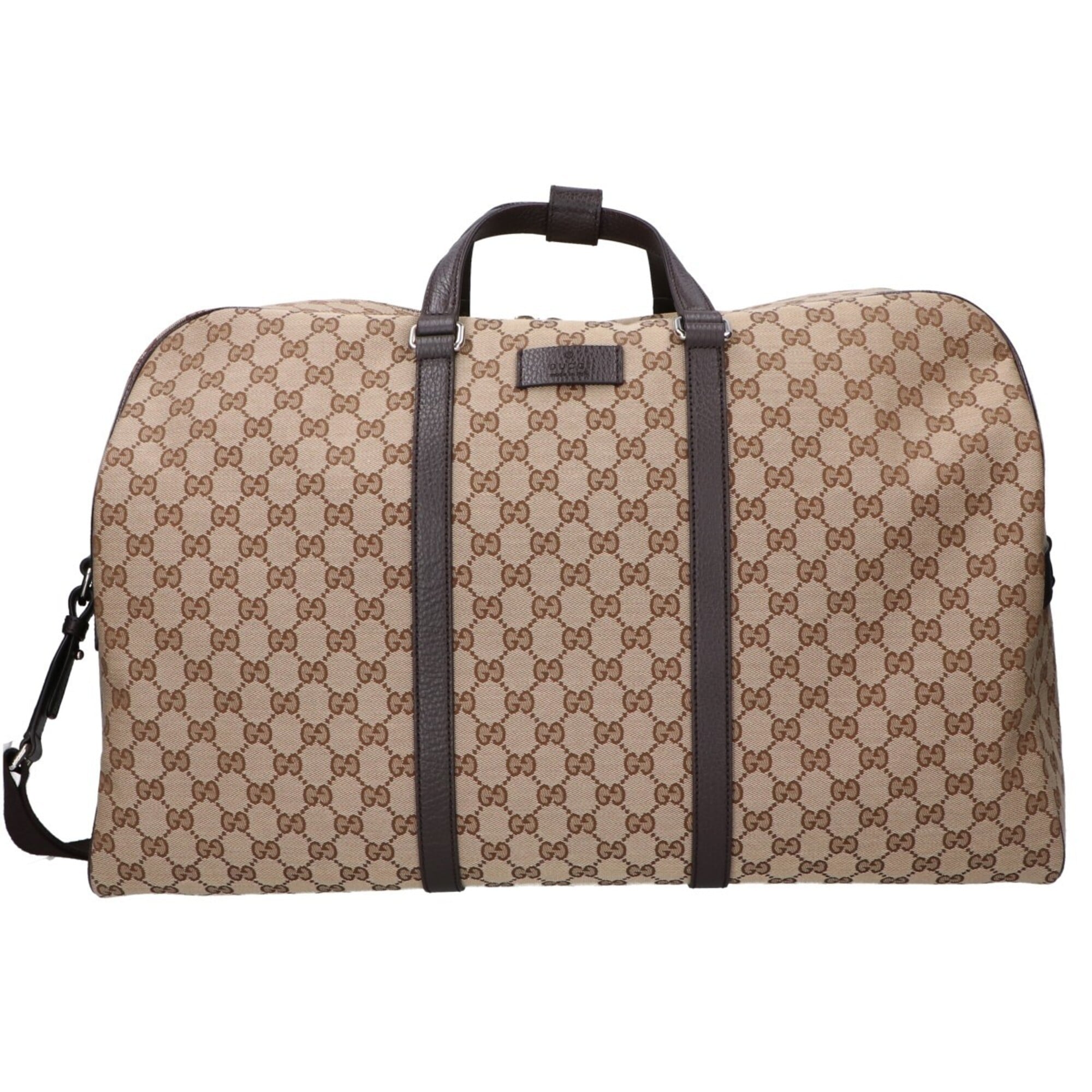 Gucci Beige Dark Brown Gg Canvas Boston Bag (Pre-Owned)