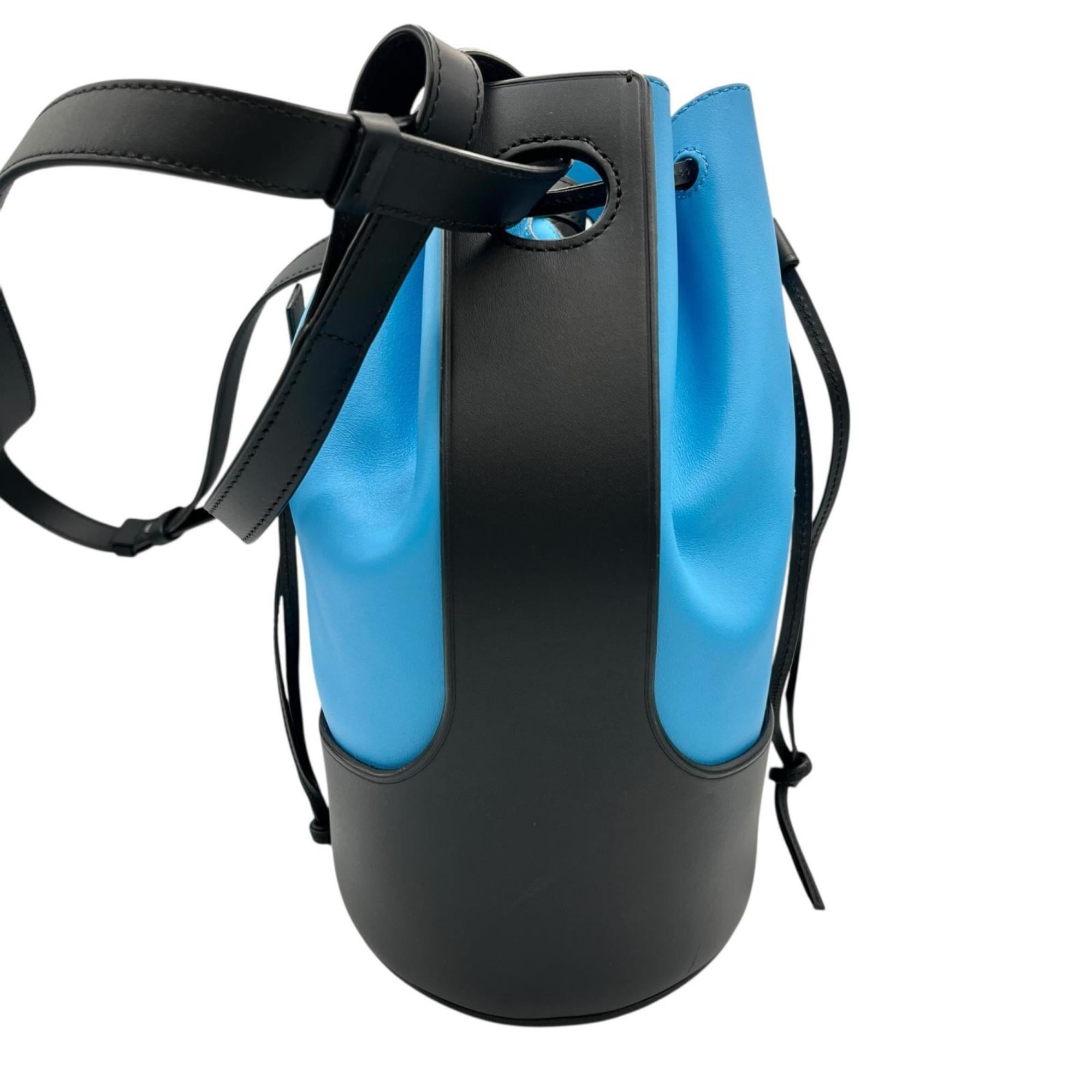 Loewe Black Light Blue Leather Shoulder Bag (Pre-Owned)