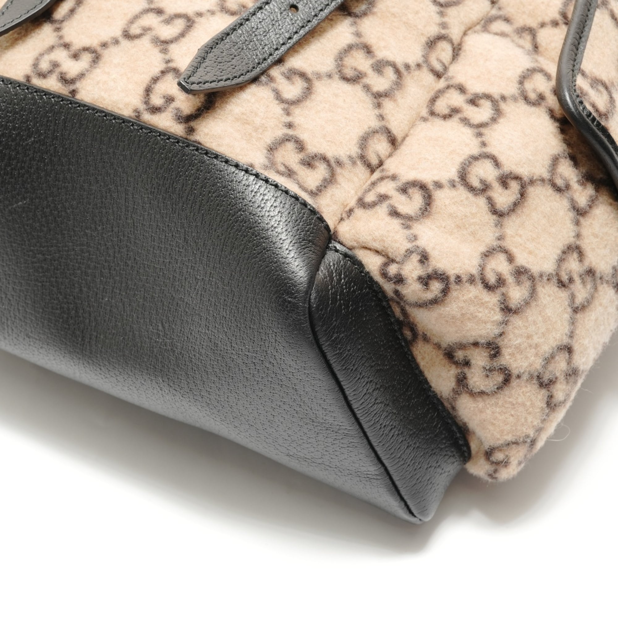 Gucci Beige Wool Leather Backpack (Pre-Owned)