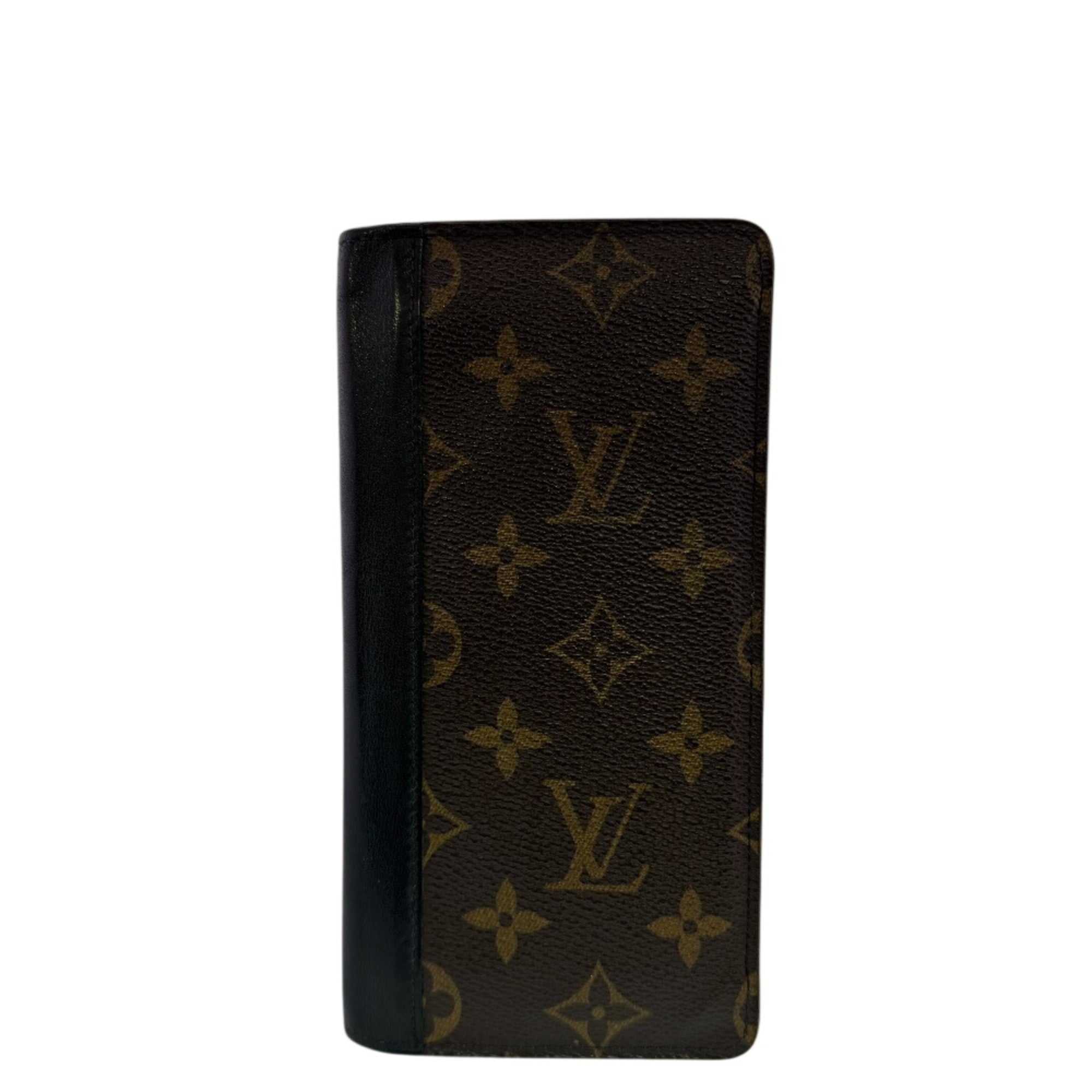 Louis Vuitton Black Leather Long Wallet (Bi-Fold) (Pre-Owned)