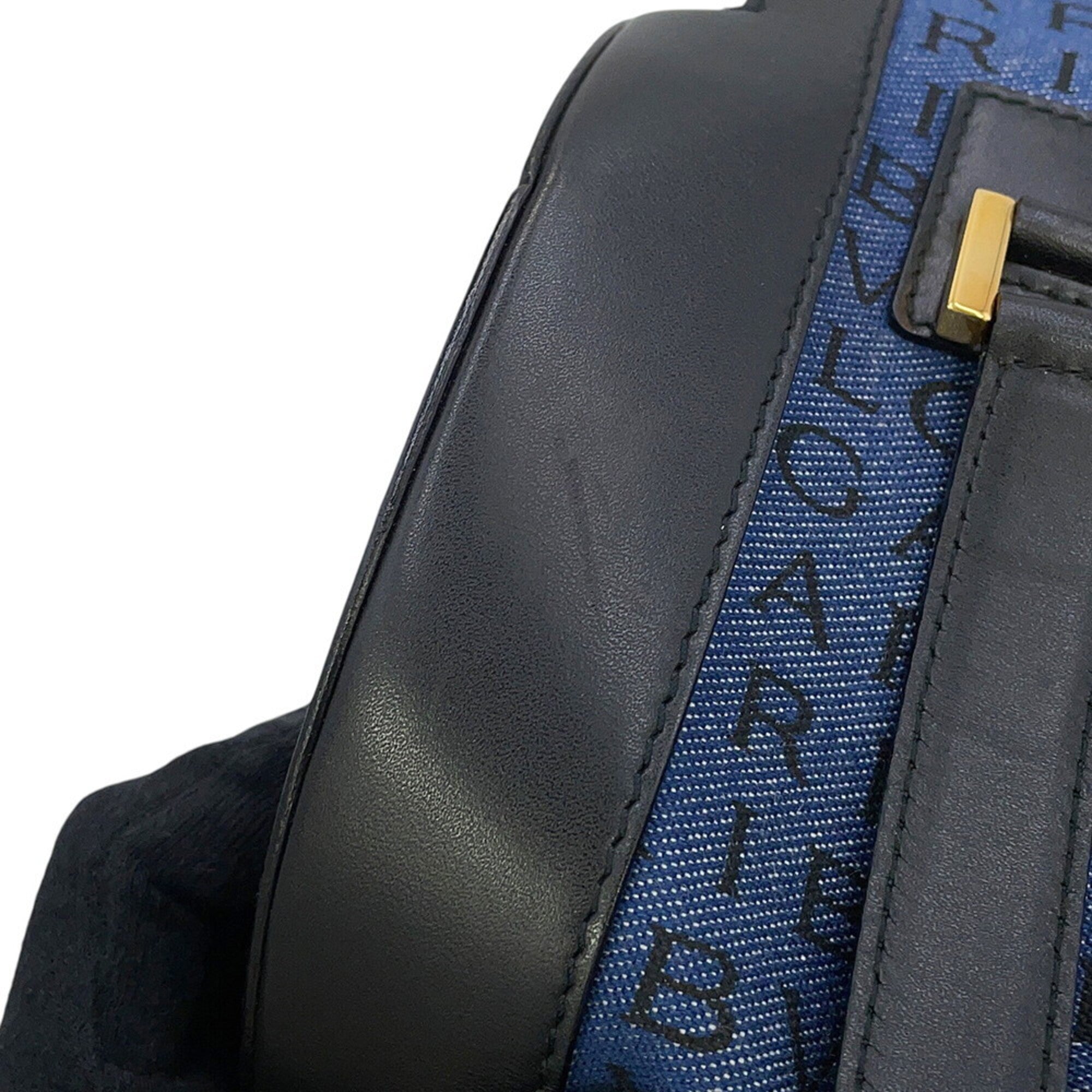 Bvlgari B.Zero1 Navy Black Denim Leather Handbag (Pre-Owned)