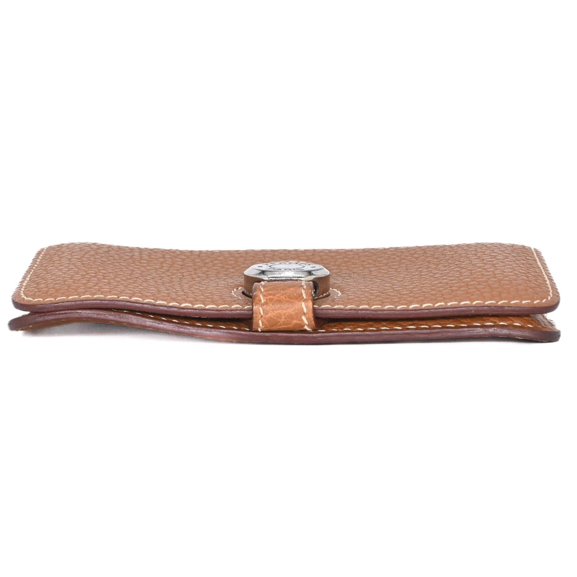 Hermes Gold Brown Togo Leather Coin Purse/Coin Case (Pre-Owned)