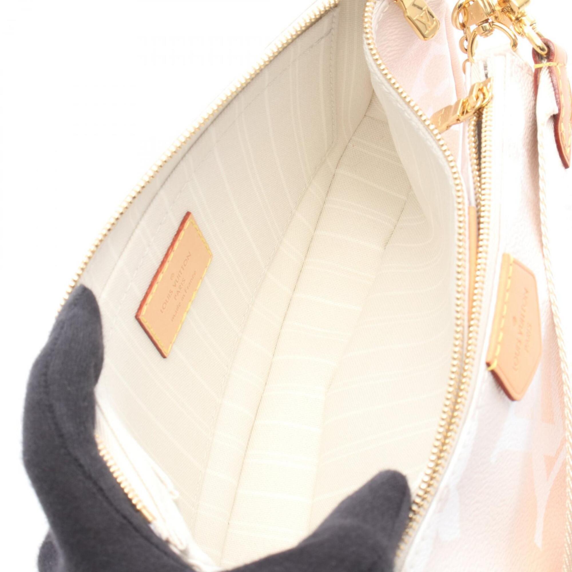Louis Vuitton Beige Beige Pink Pink White Coated Canvas Pvc Leather Handbag Shoulder Bag (Pre-Owned)