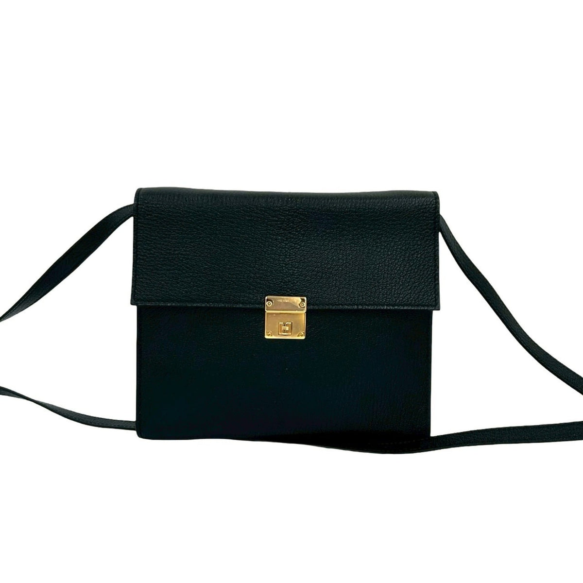 Hermes Black Chevre Leather Pochette Shoulder Bag (Pre-Owned)
