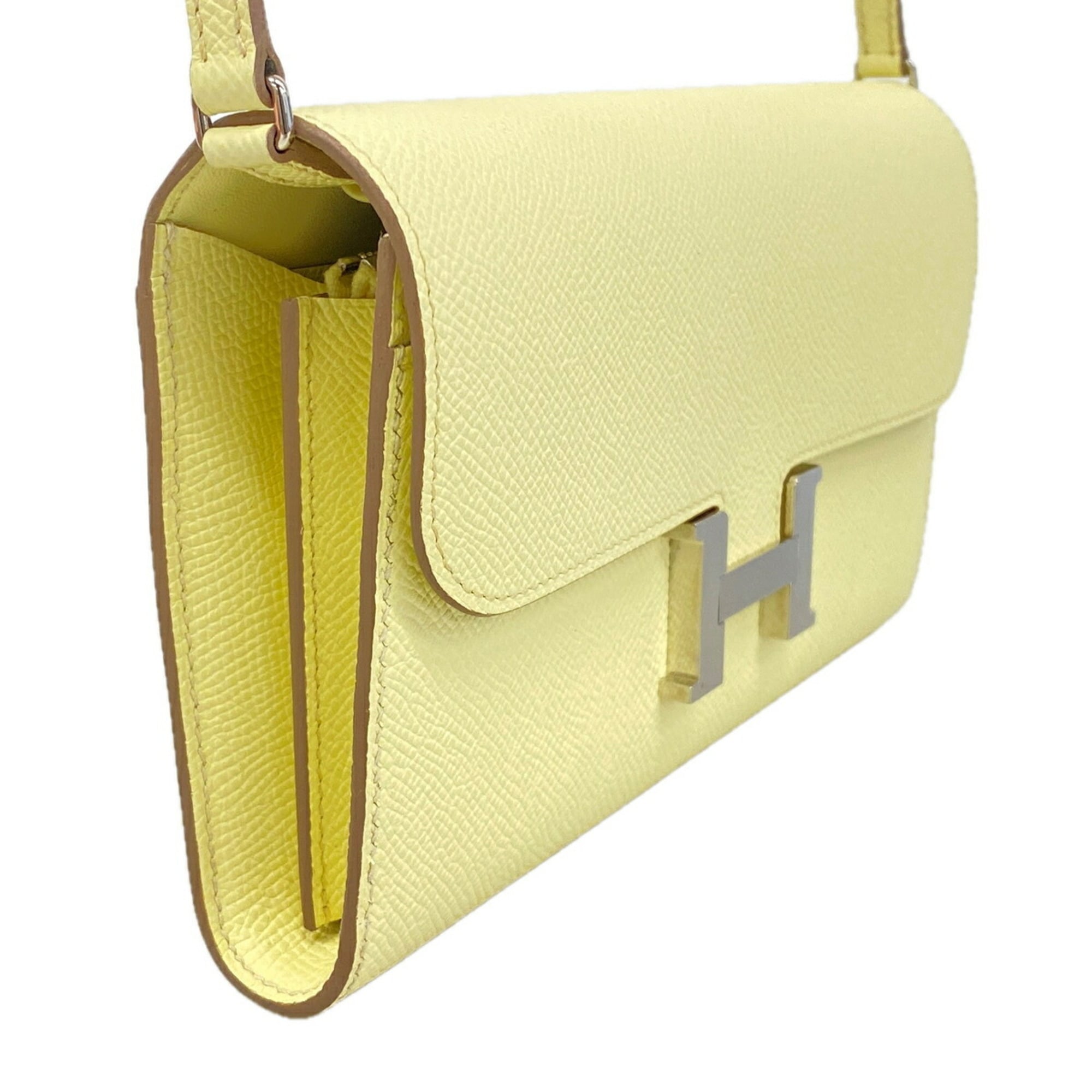 Hermes Yellow Epsom Leather Leather Chain/Shoulder Wallet (Pre-Owned)