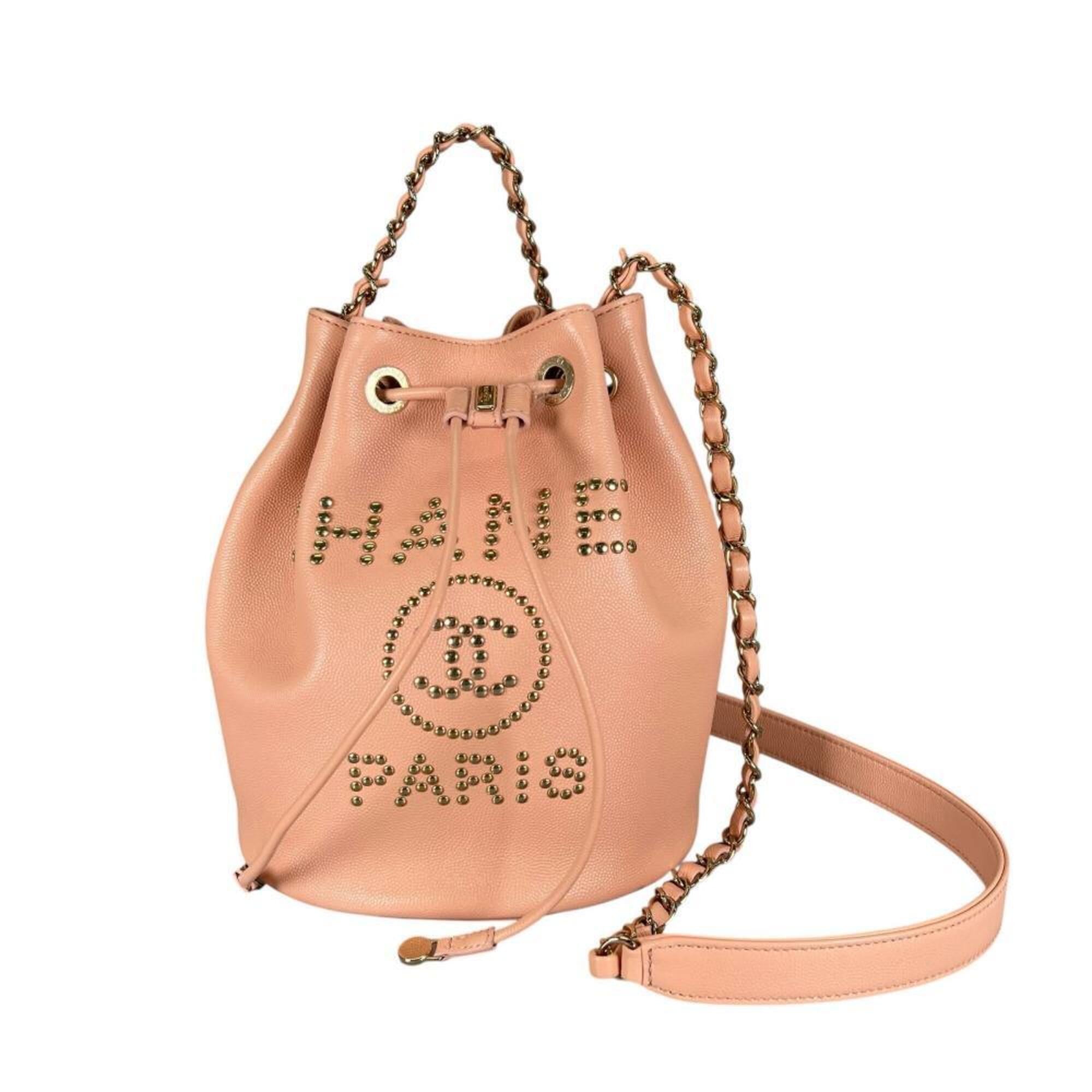 Chanel Pink Grained Calfskin Shoulder Bag (Pre-Owned)