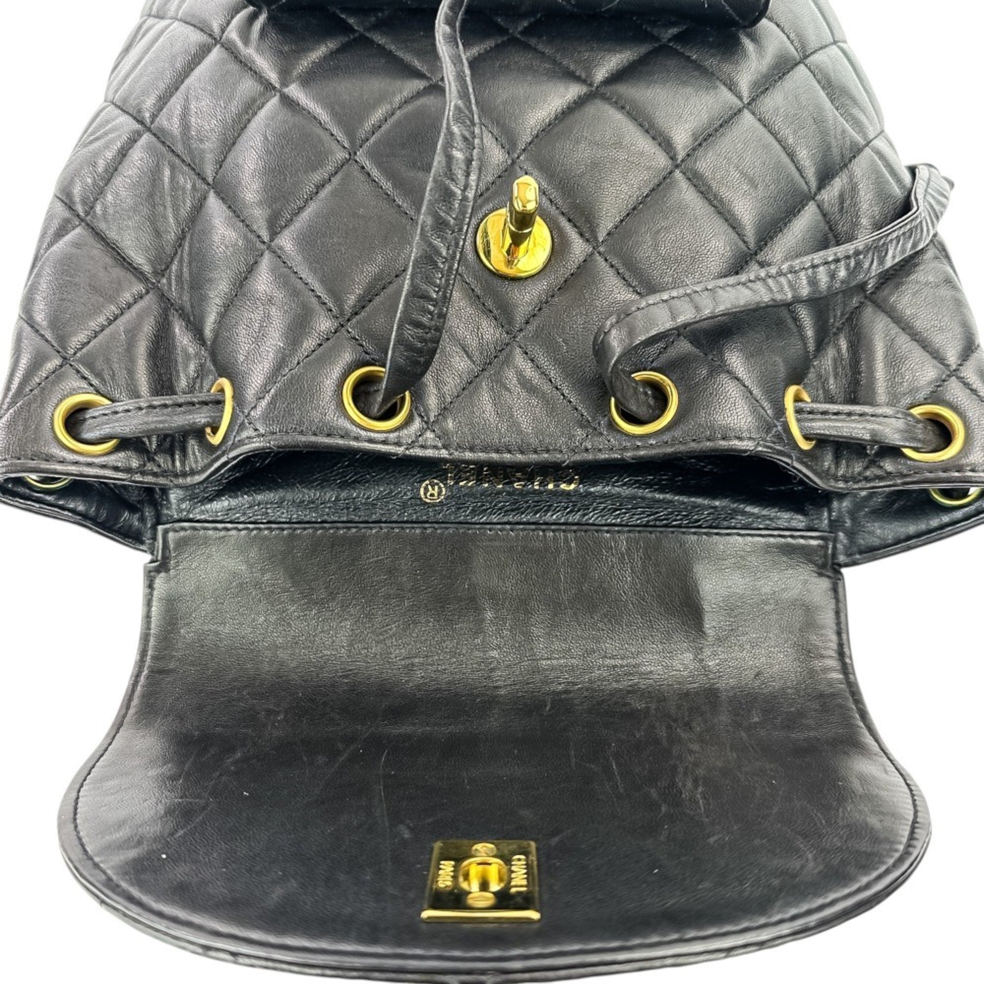 Chanel Black Leather Backpack (Pre-Owned)