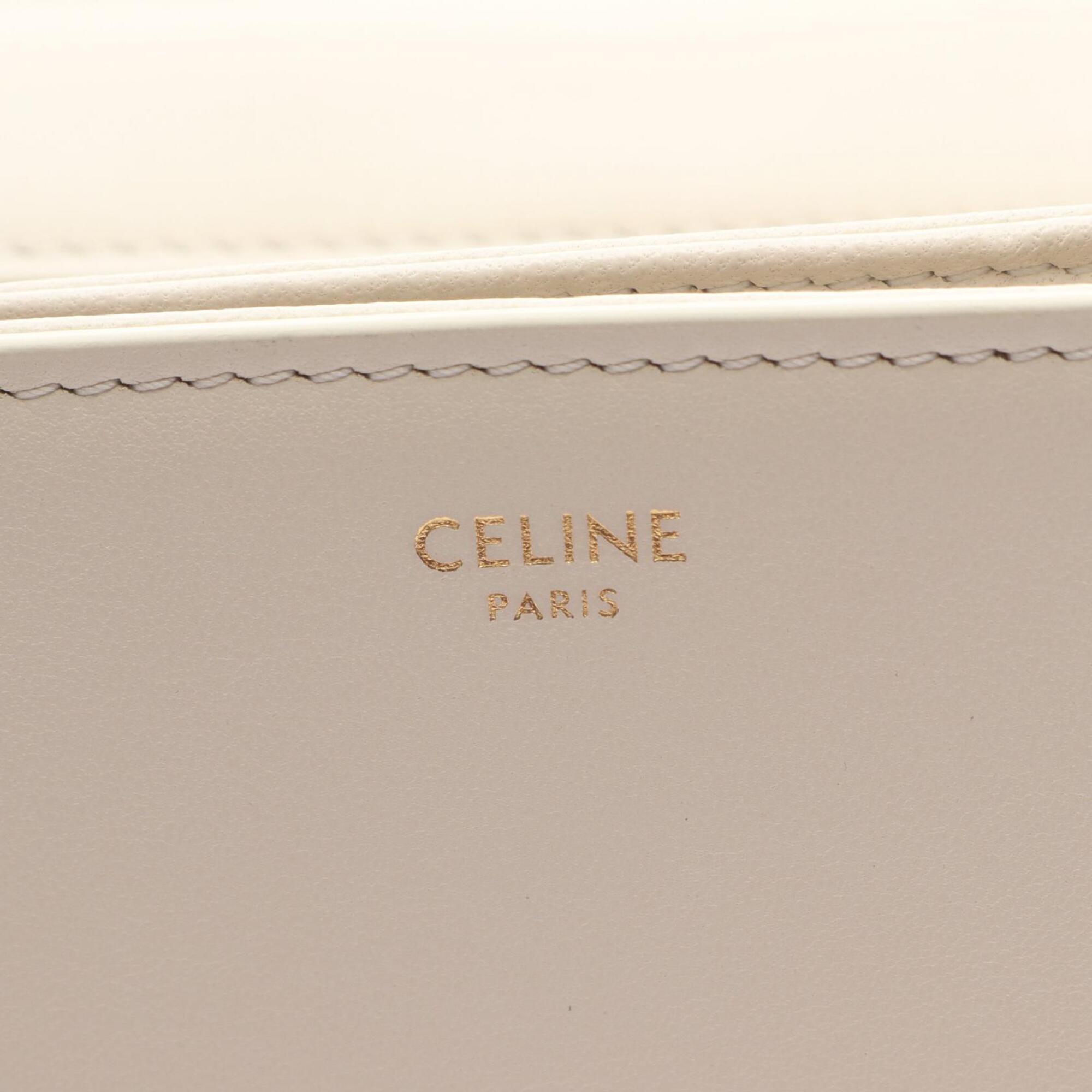 Celine White Leather Handbag Shoulder Bag (Pre-Owned)