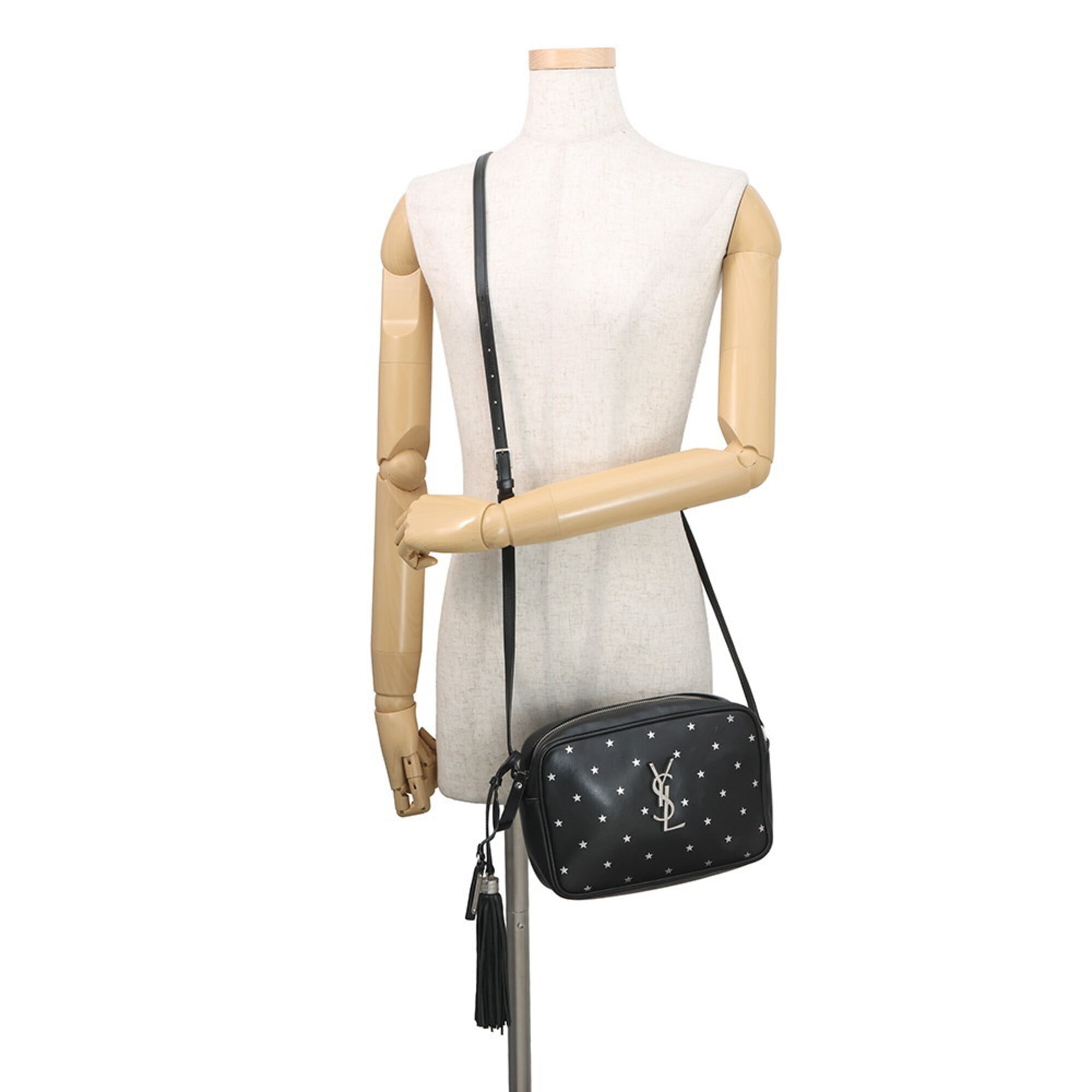 Yves Saint Laurent Black Leather Handbag Shoulder Bag (Pre-Owned)