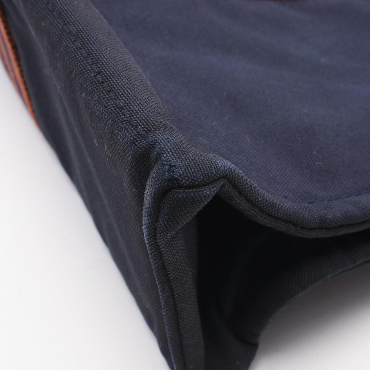 Hermes Navy Canvas Handbag Tote Bag (Pre-Owned)