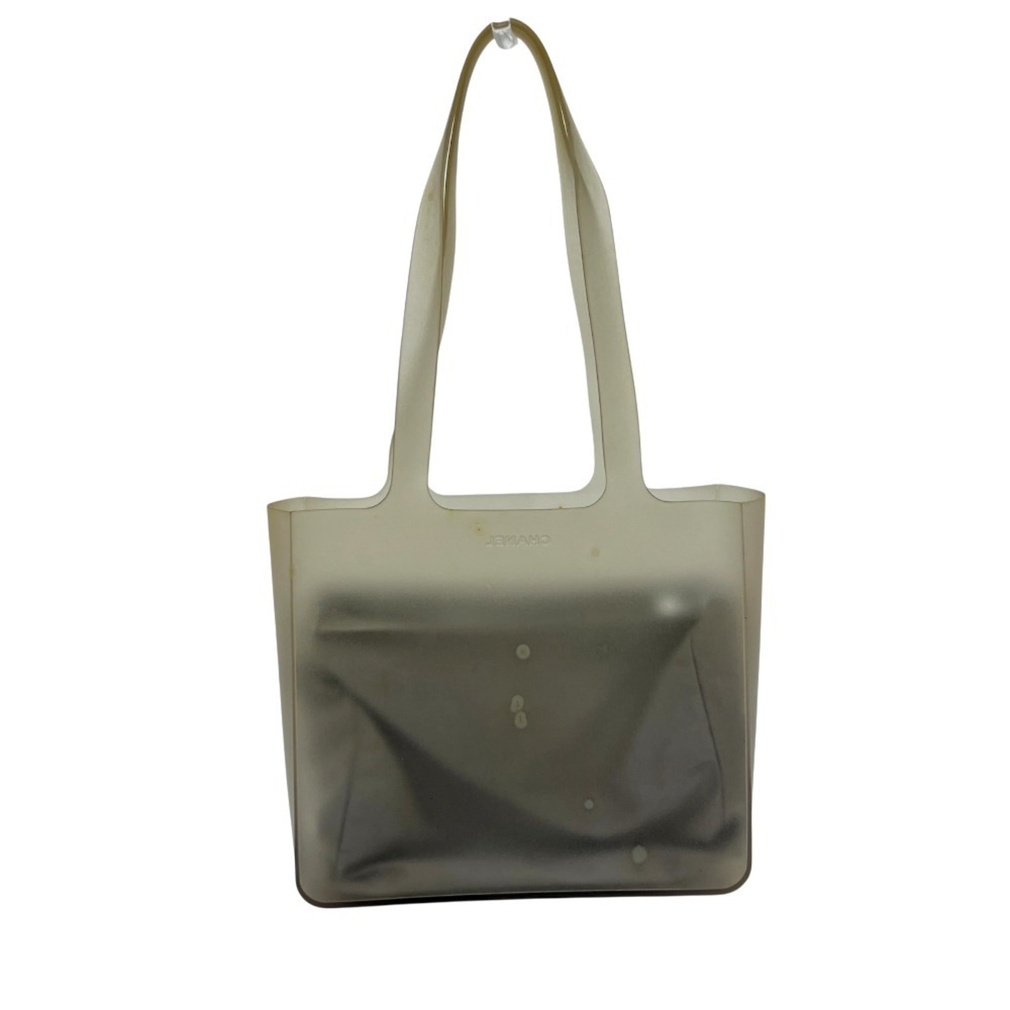 Chanel Gray Yellow Rubber Pouch Shoulder Bag Tote Bag (Pre-Owned)