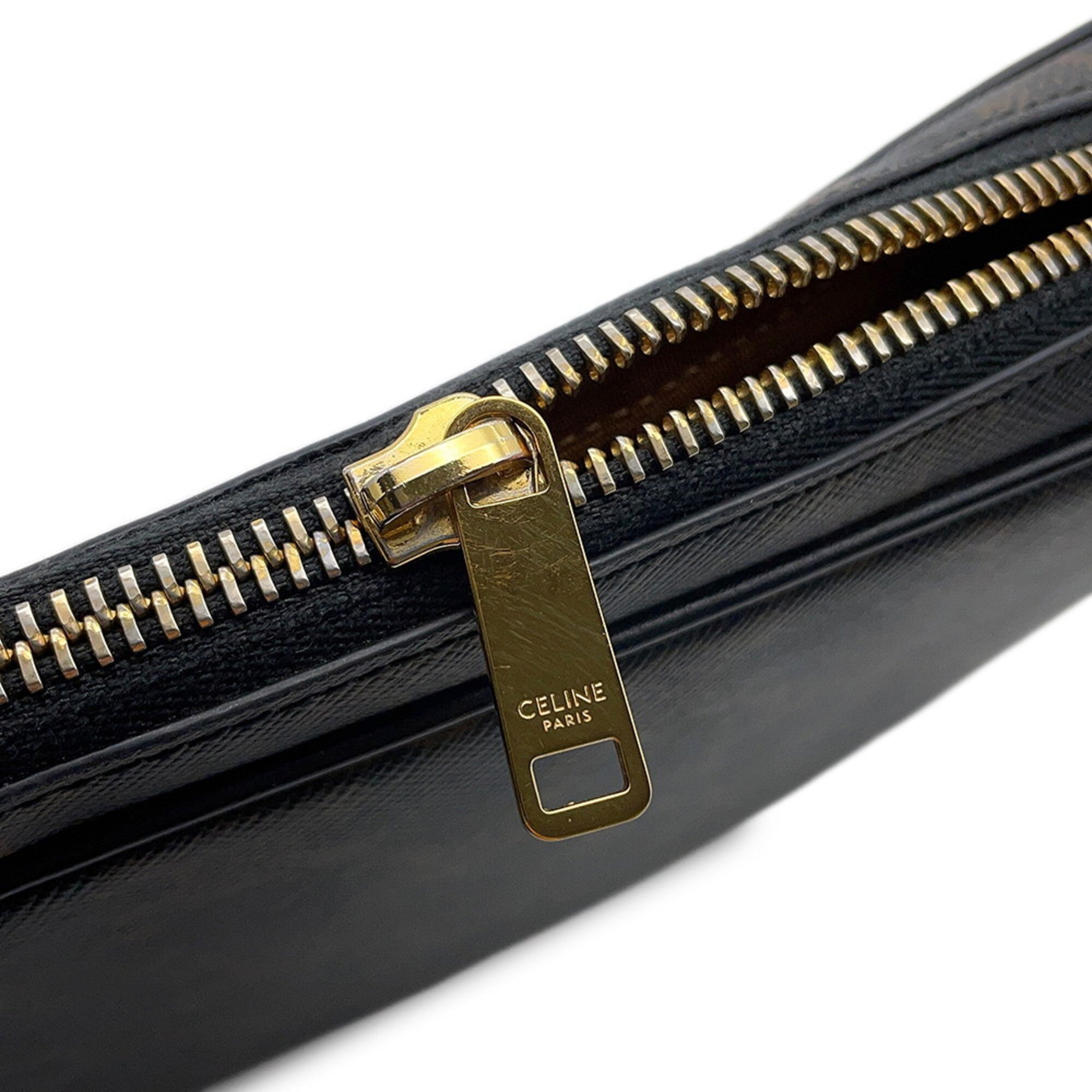 Celine Black Brown Pvc Leather Messenger Bag Shoulder Bag (Pre-Owned)