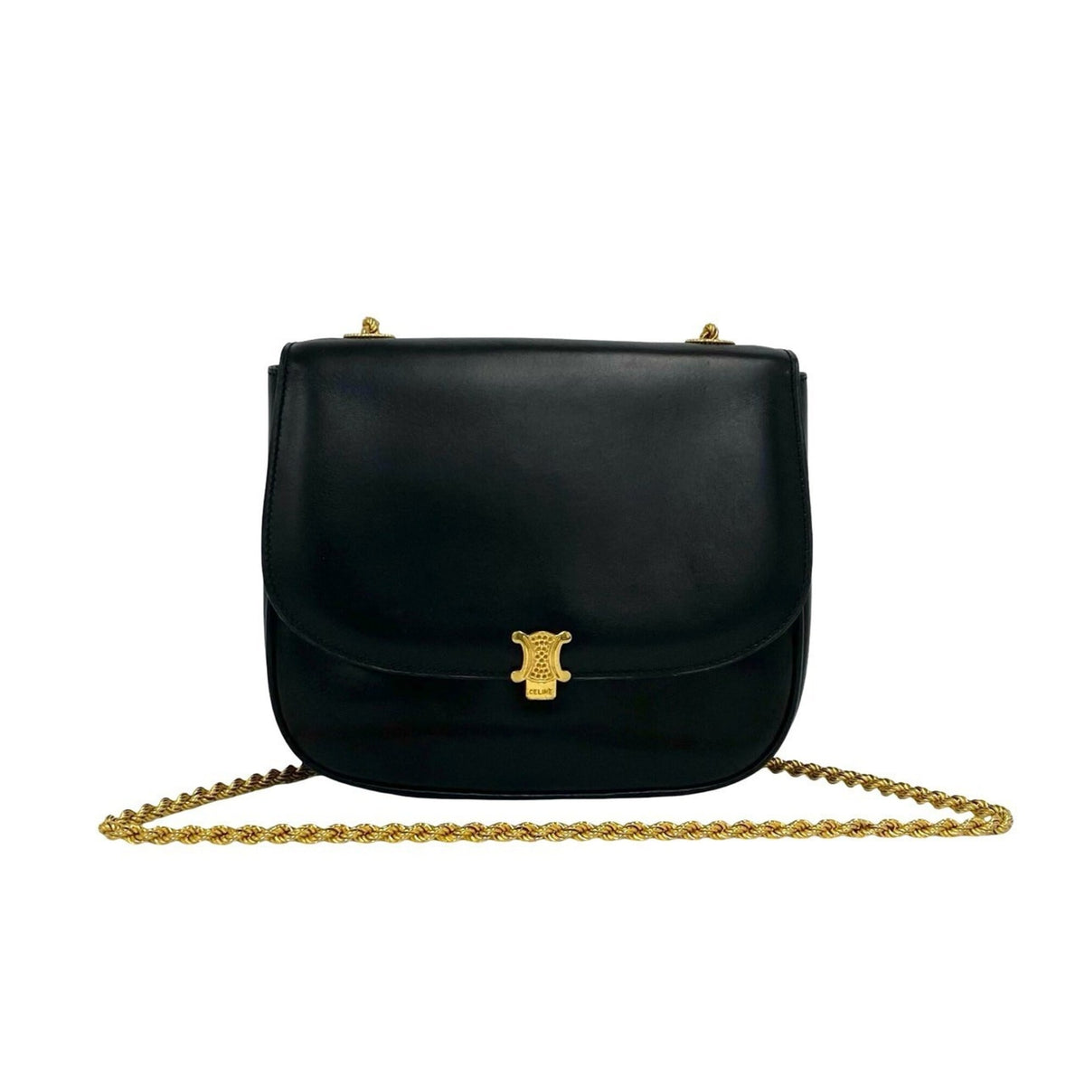 Celine Black Leather Pochette Shoulder Bag (Pre-Owned)