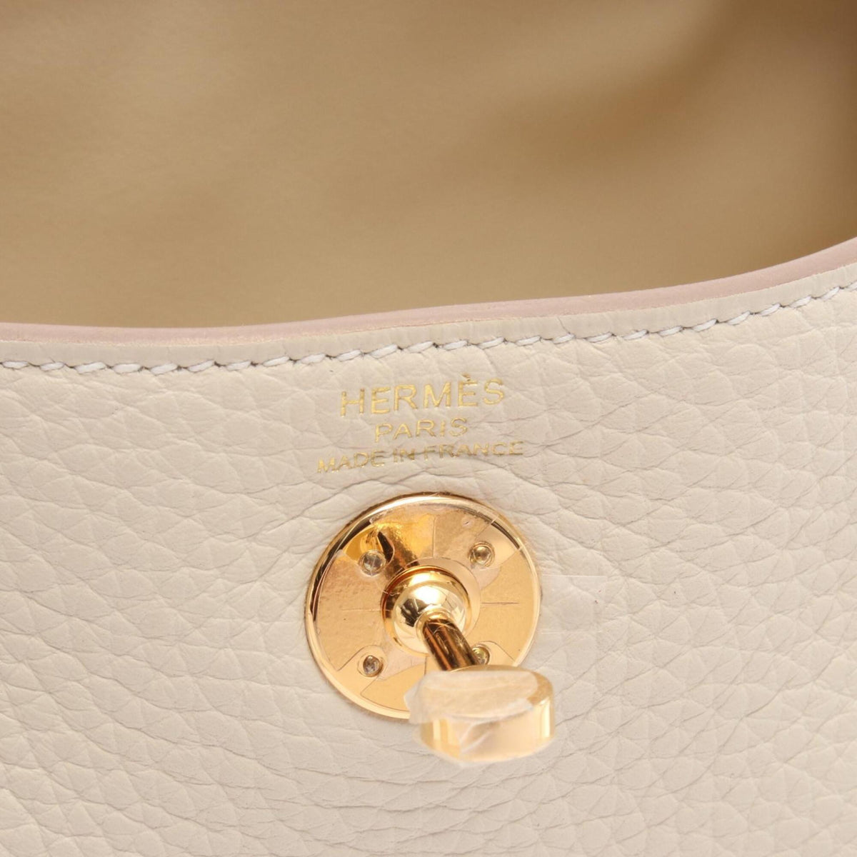 Hermes Ivory Taurillon Clemence Leather Handbag Shoulder Bag (Pre-Owned)