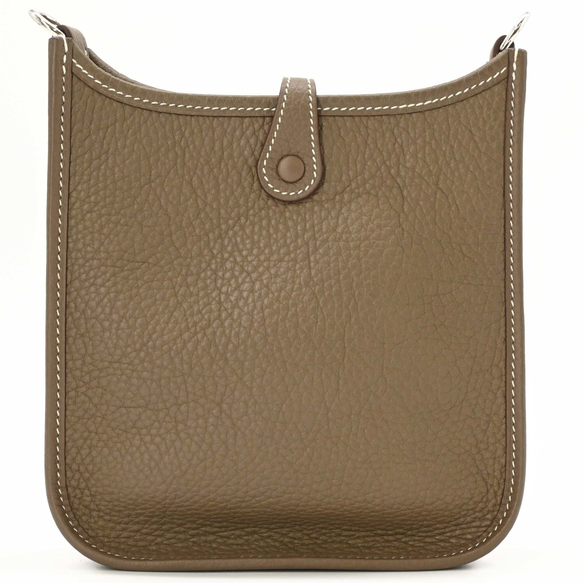 Hermes Etoupe Gray Grayish Taurillon Clemence Leather Shoulder Bag (Pre-Owned)