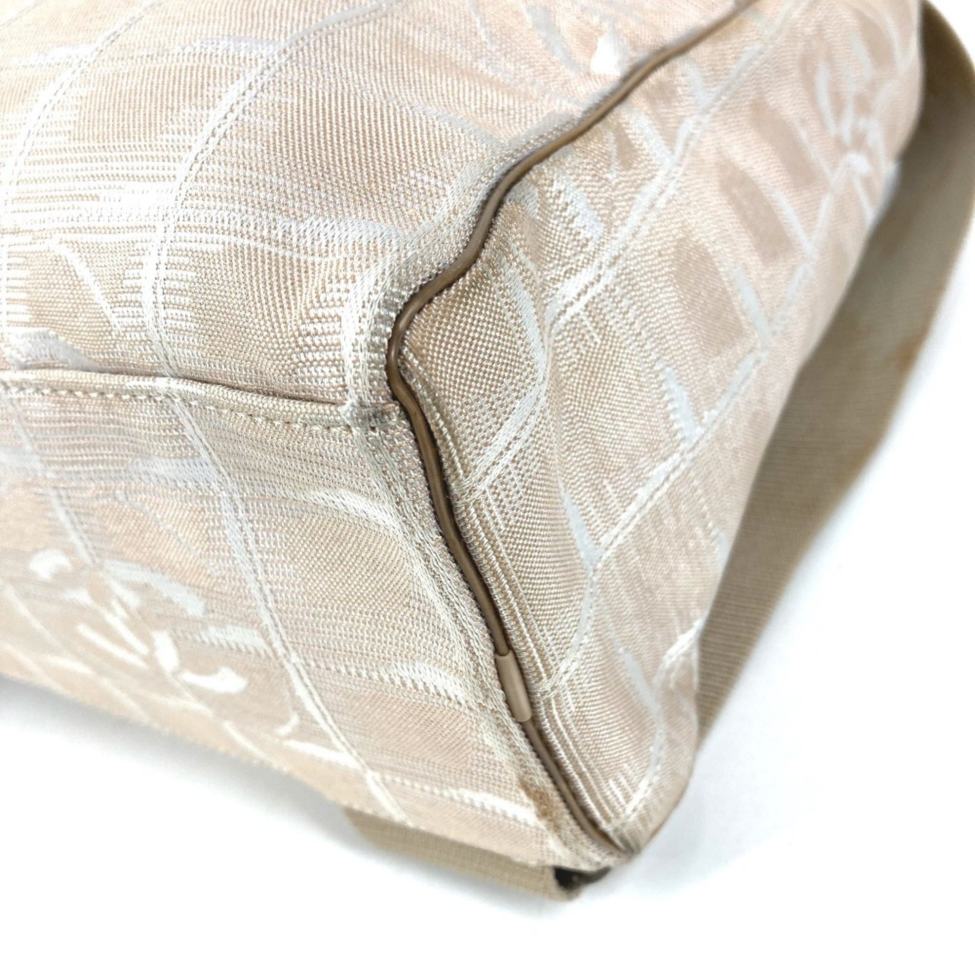 Chanel New Travel Line Beige Nylon Leather Backpack (Pre-Owned)