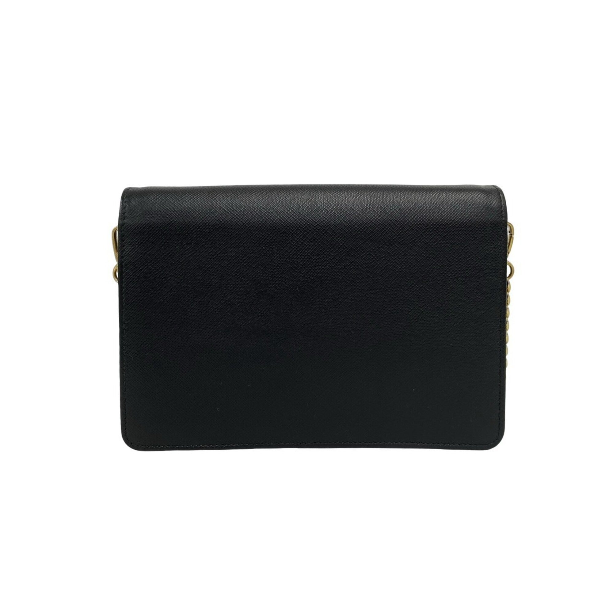 Prada Black Leather Pochette Shoulder Bag (Pre-Owned)