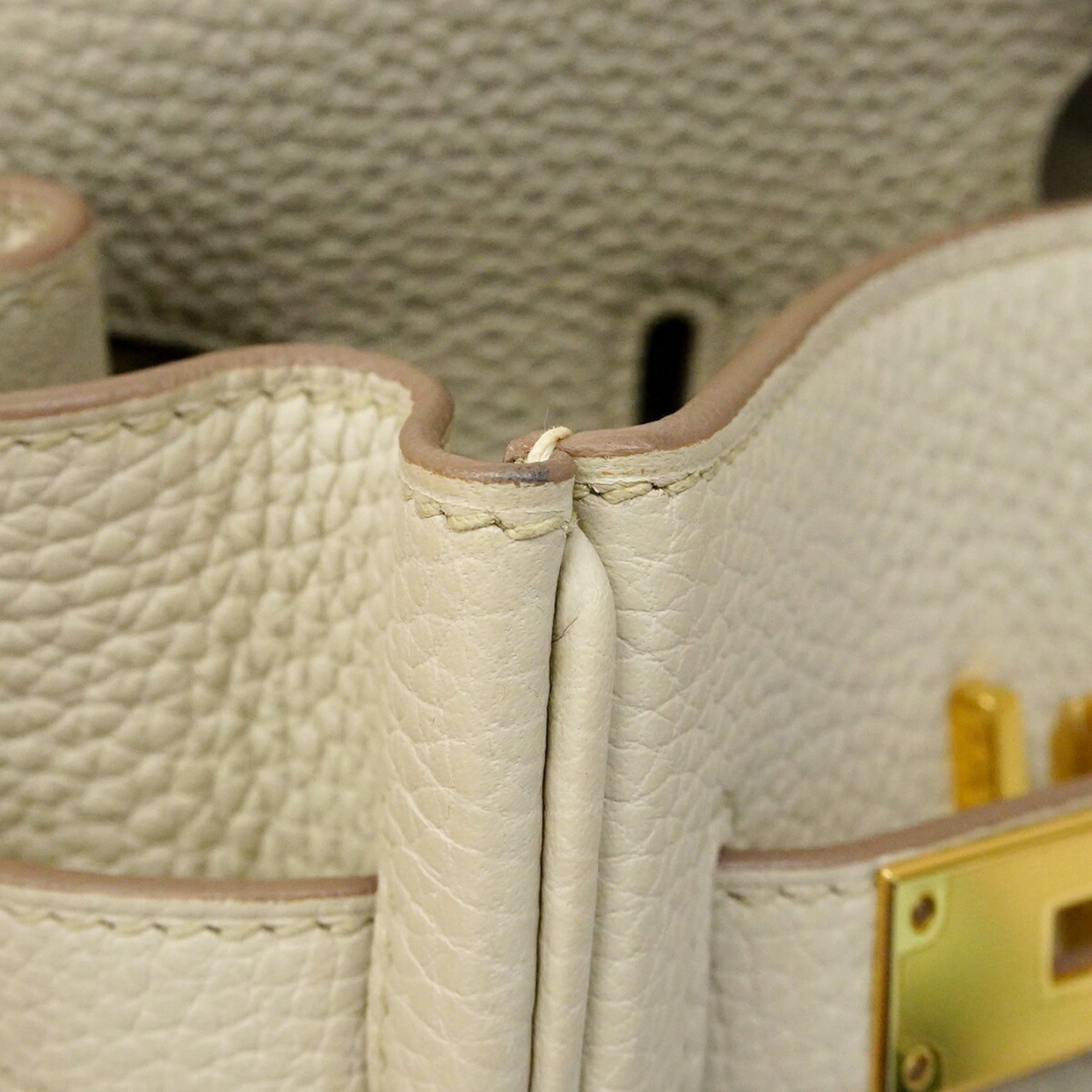 Hermes Gray Taurillon Clemence Leather Handbag (Pre-Owned)