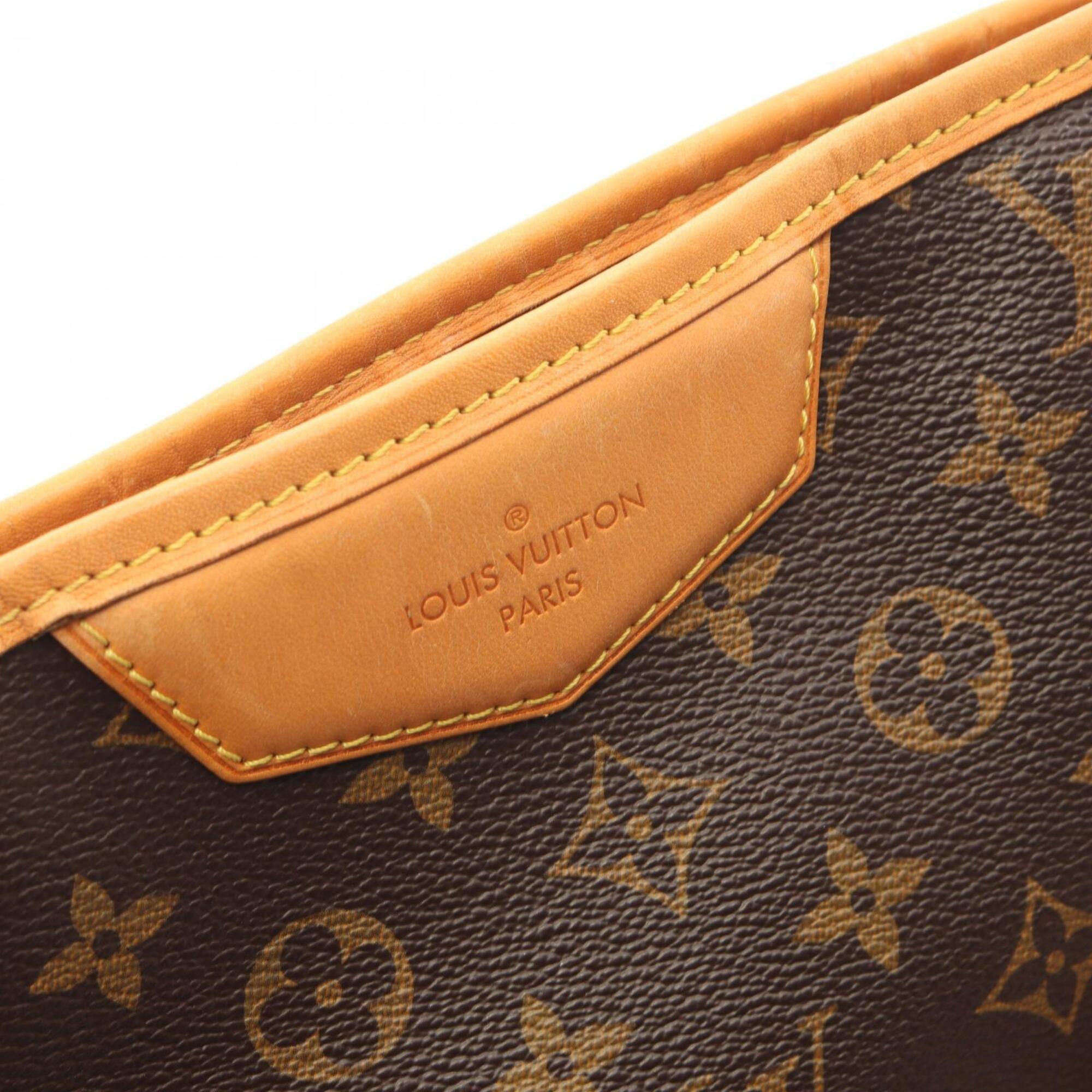 Louis Vuitton Brown Coated Canvas Leather Handbag Tote Bag (Pre-Owned)
