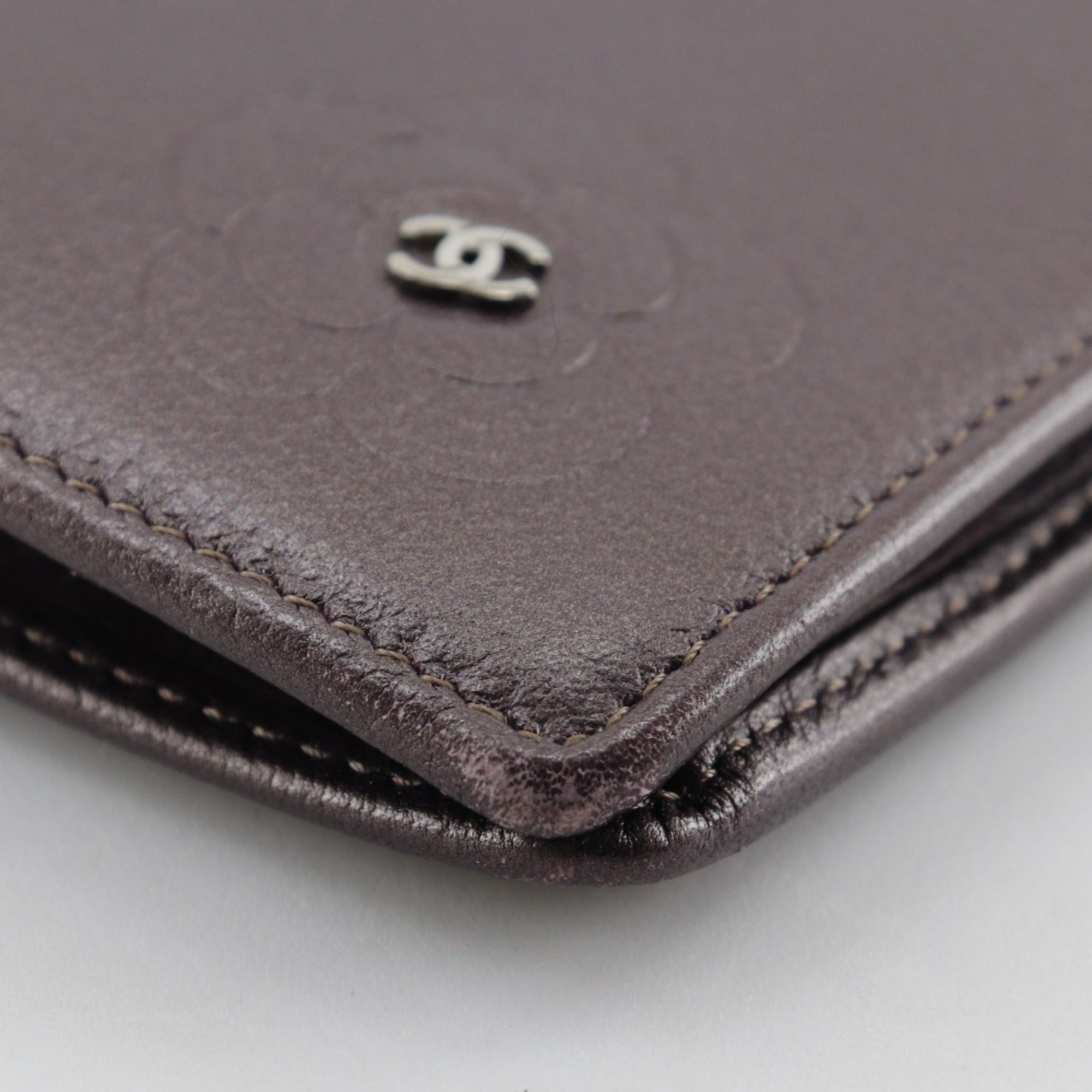 Chanel Metallic Purple Leather Long Wallet (Bi-Fold) (Pre-Owned)