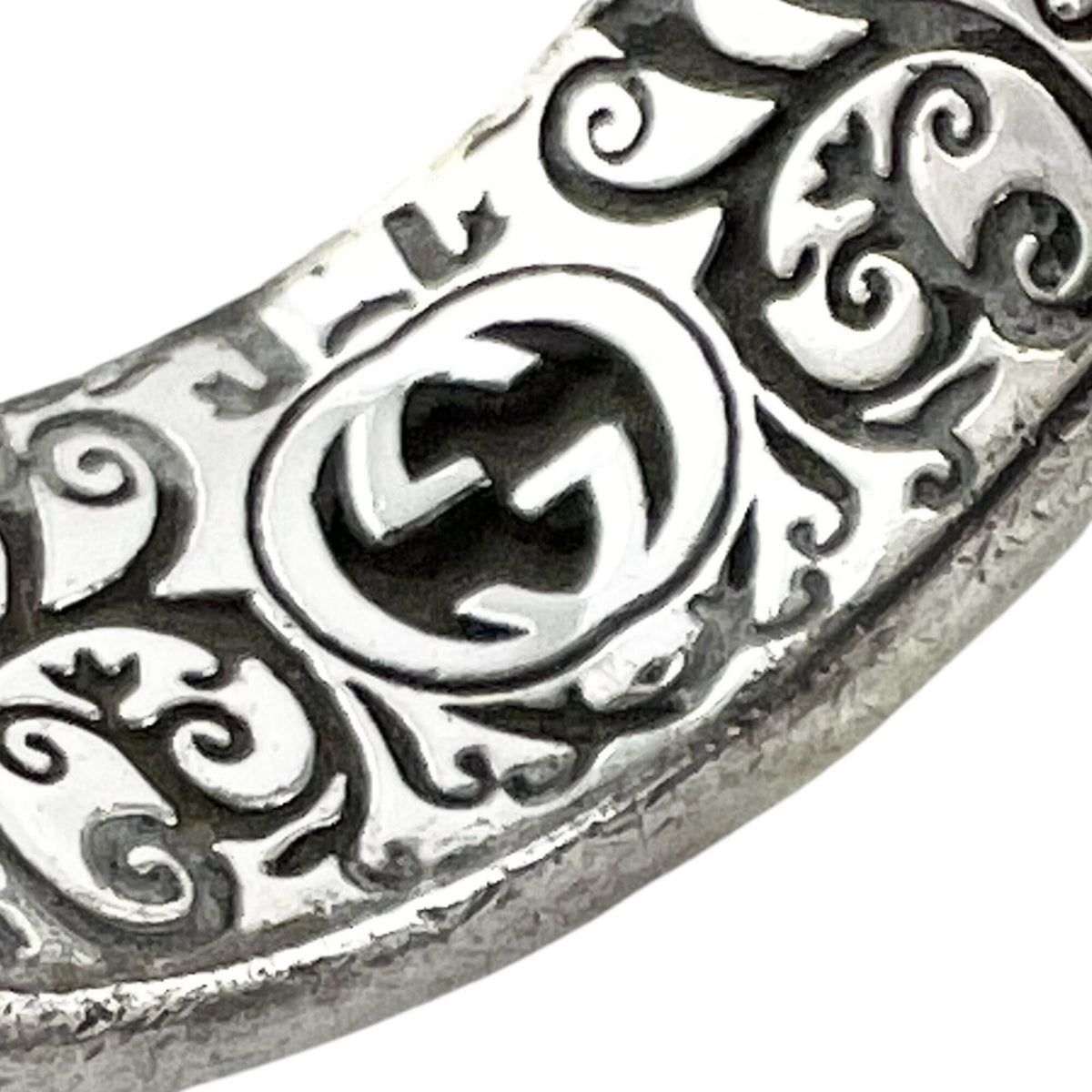 Gucci Silver Blue Enamel Sterling Silver Band Ring (Pre-Owned)
