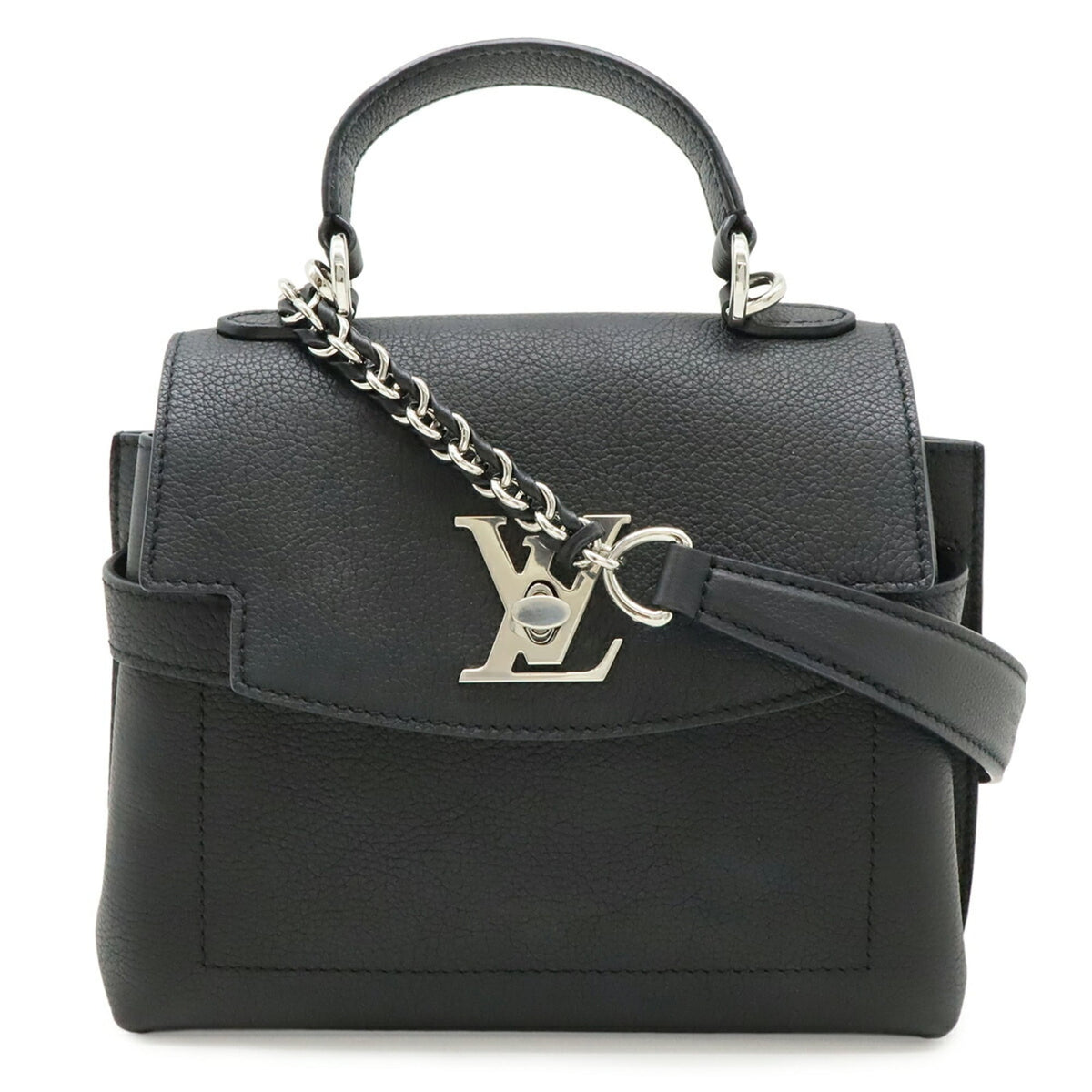 Louis Vuitton Black Noir Leather Handbag Shoulder Bag (Pre-Owned)