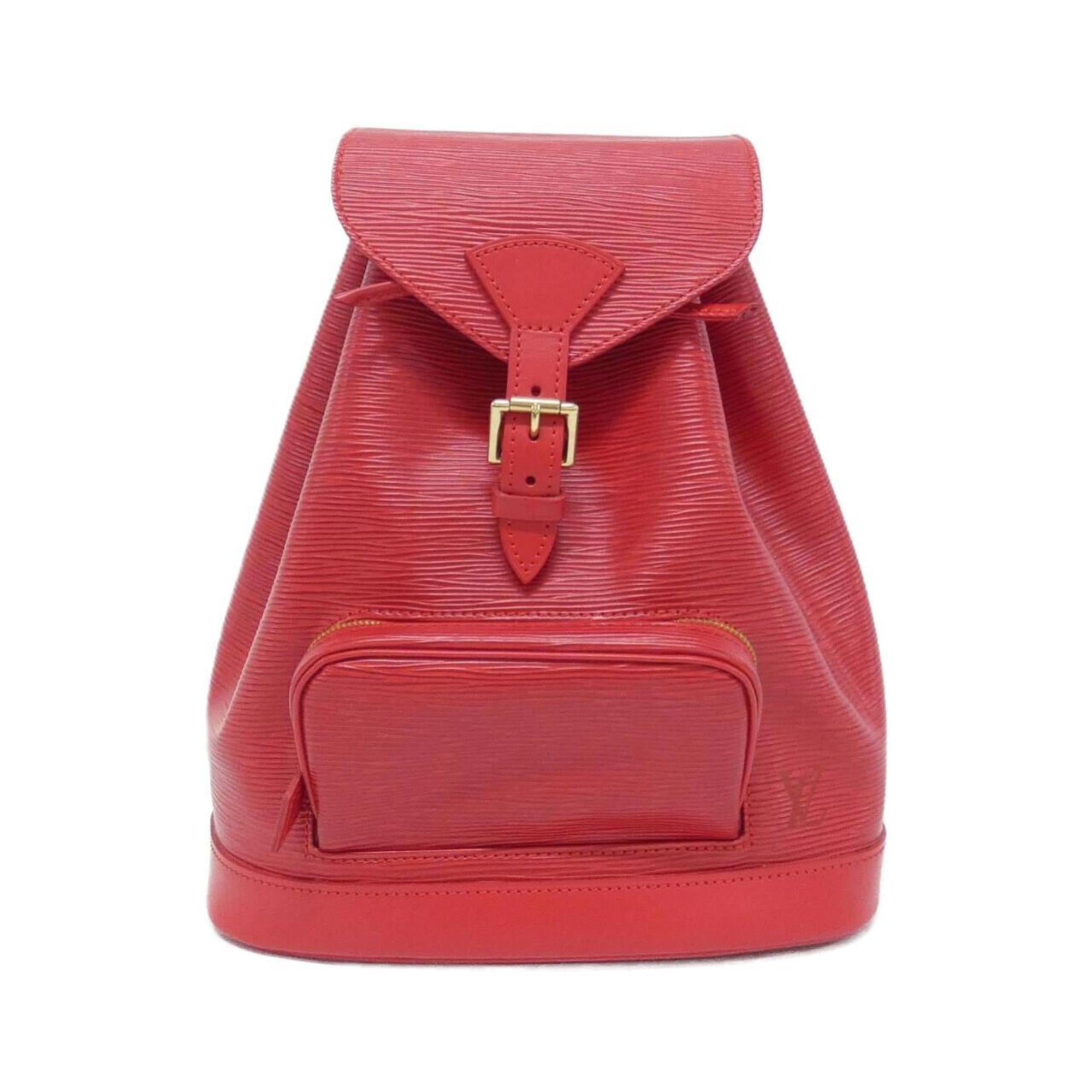 Louis Vuitton Red Color Leather Backpack (Pre-Owned)