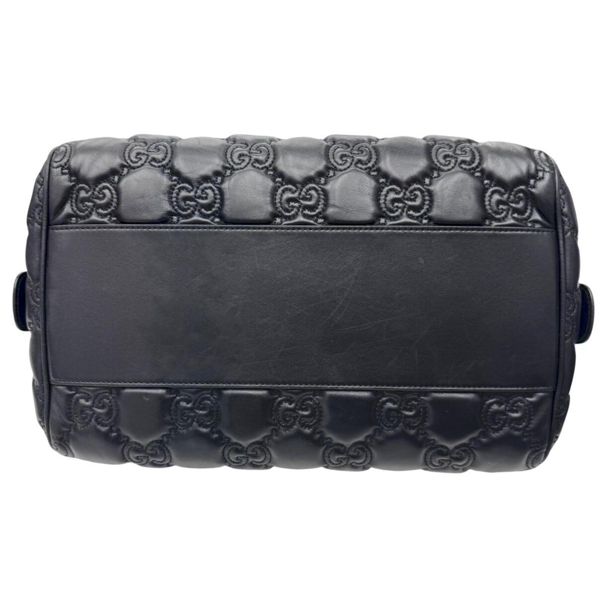 Gucci Black Leather Handbag Shoulder Bag (Pre-Owned)