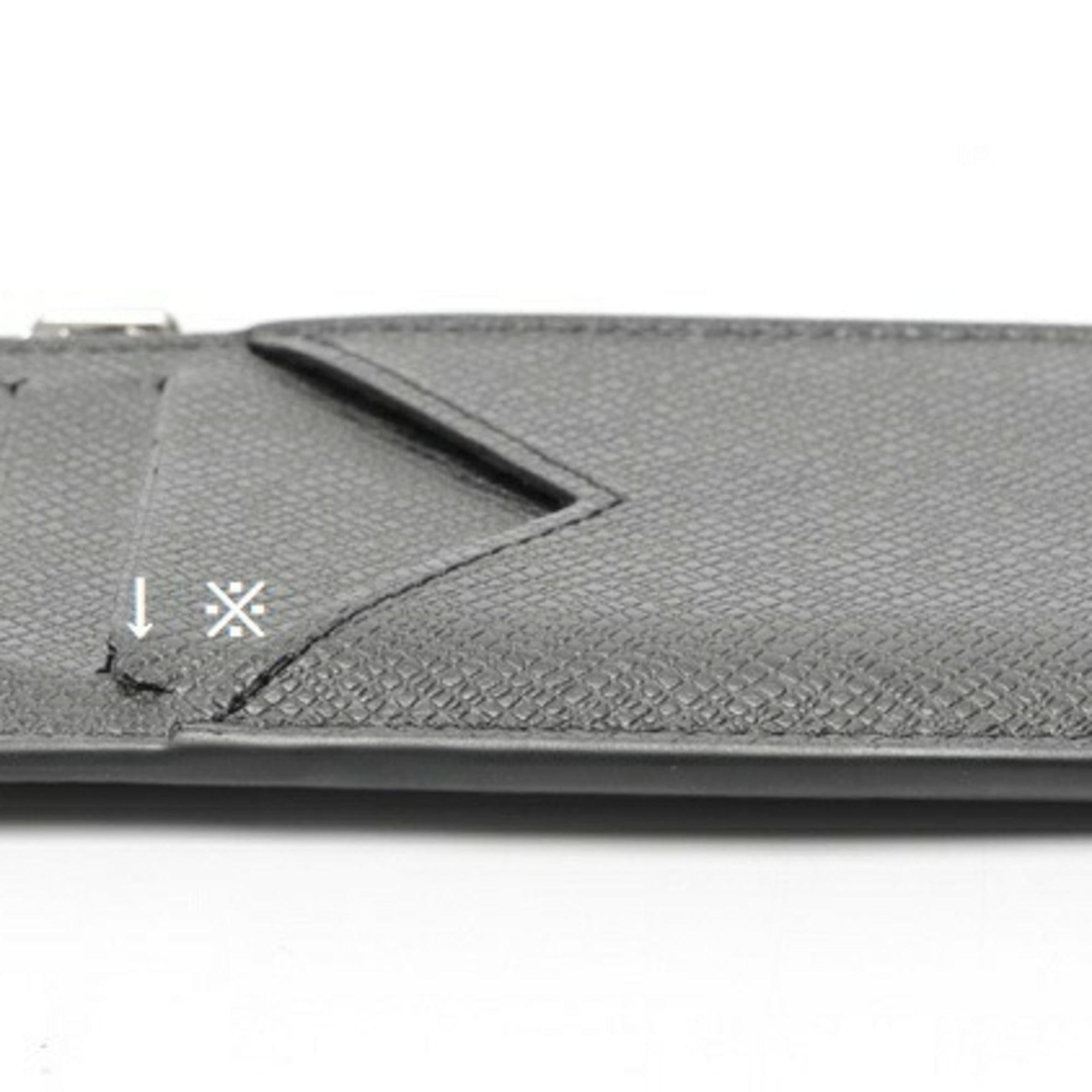 Louis Vuitton Taiga Black Noir Taiga Leather Coin Purse/Coin Case (Pre-Owned)
