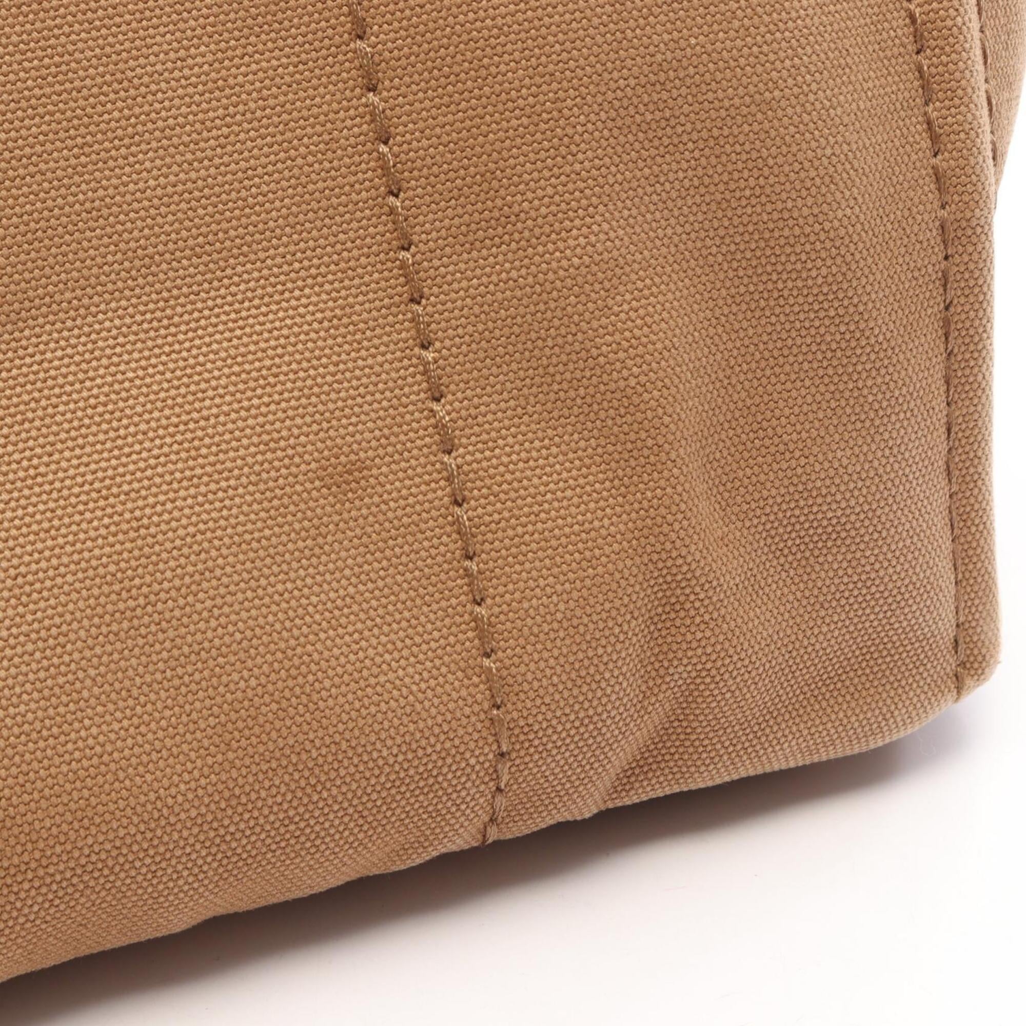 Prada Brown Canvas Handbag Tote Bag (Pre-Owned)