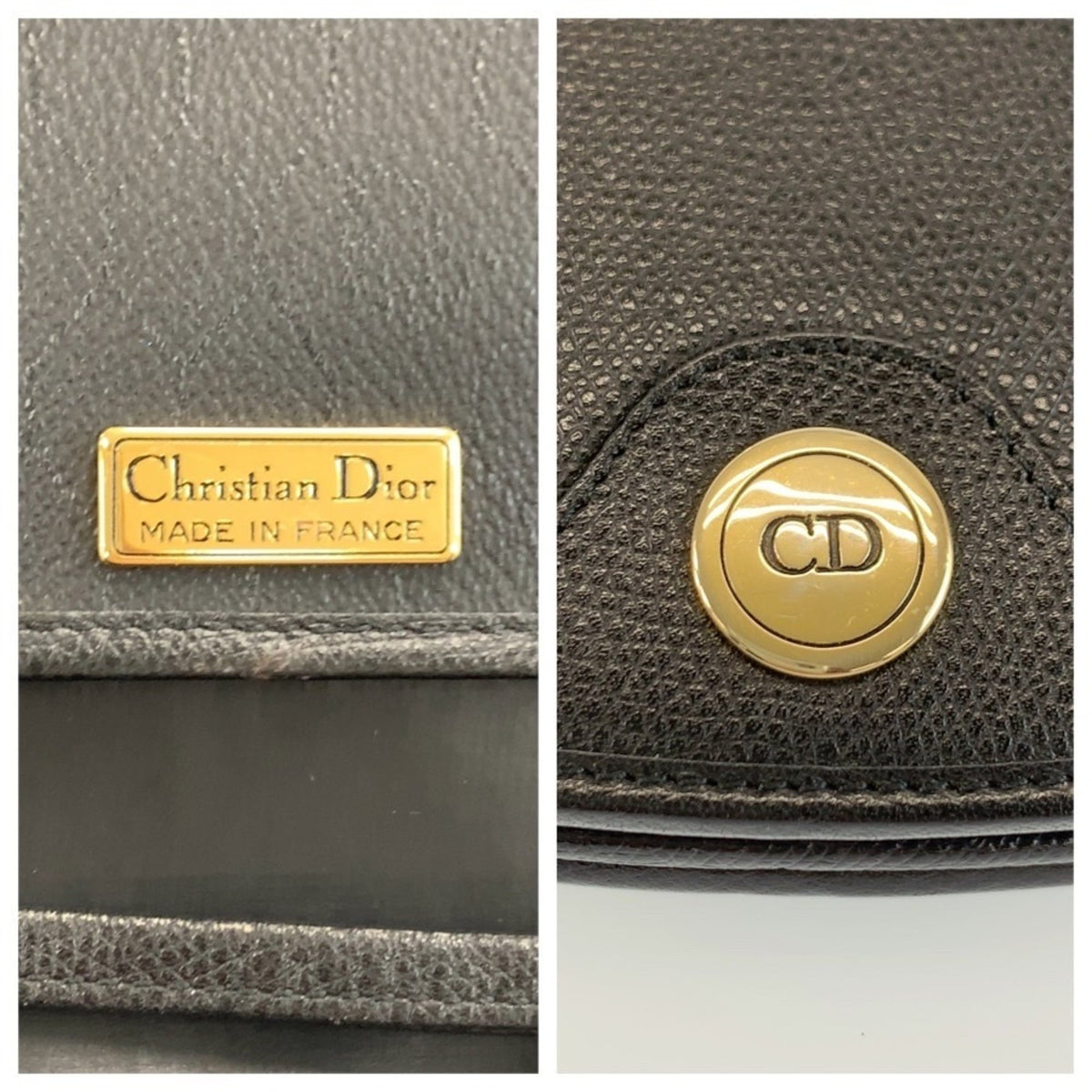 Christian Dior Black Leather Pochette Shoulder Bag (Pre-Owned)