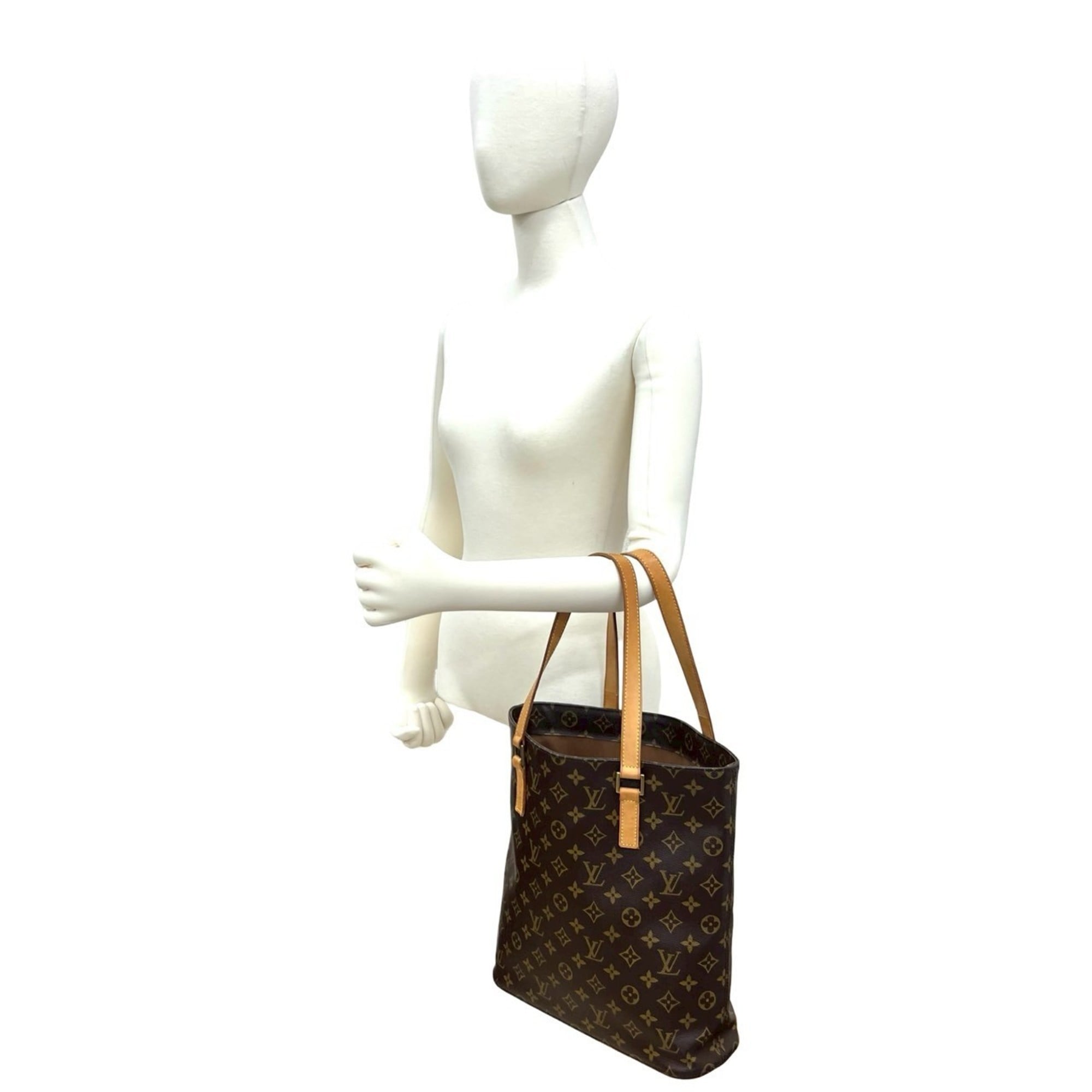 Louis Vuitton Brown Leather Pvc Handbag Tote Bag (Pre-Owned)