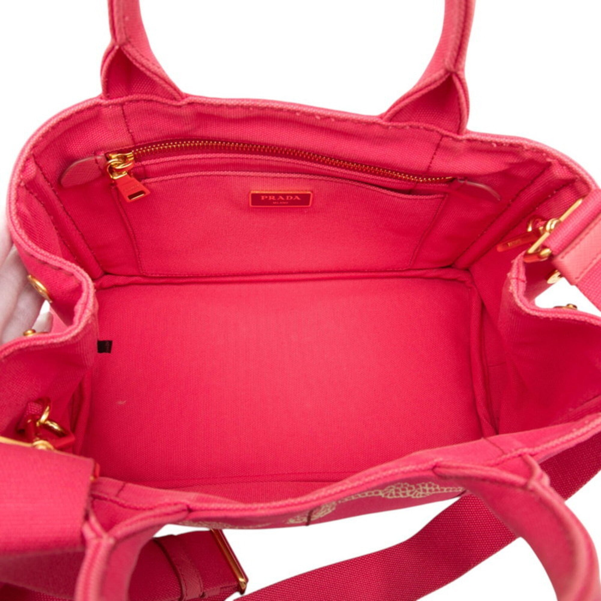 Prada Pink Canvas Handbag Shoulder Bag (Pre-Owned)