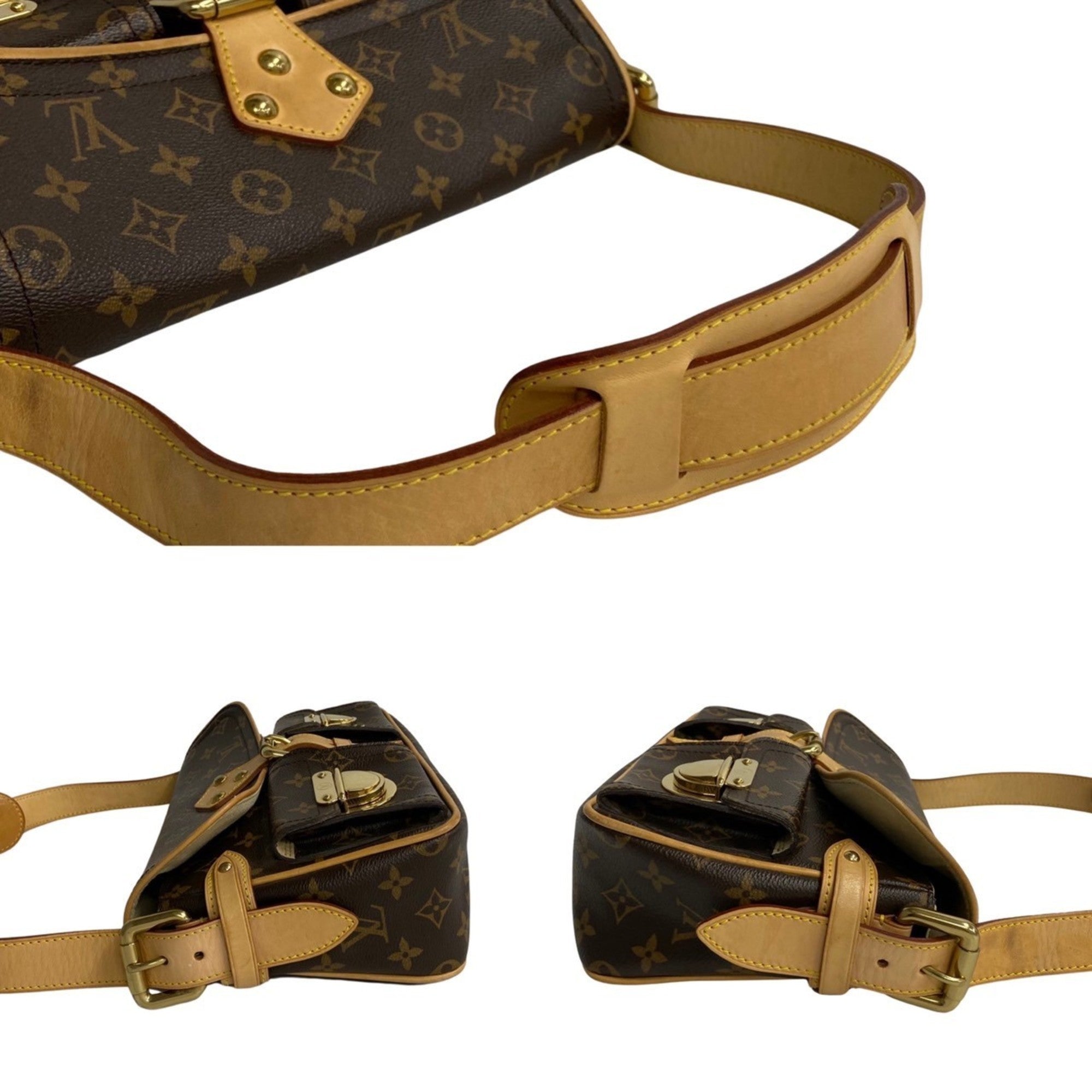 Louis Vuitton Brown Gold Leather Pvc Shoulder Bag Tote Bag (Pre-Owned)
