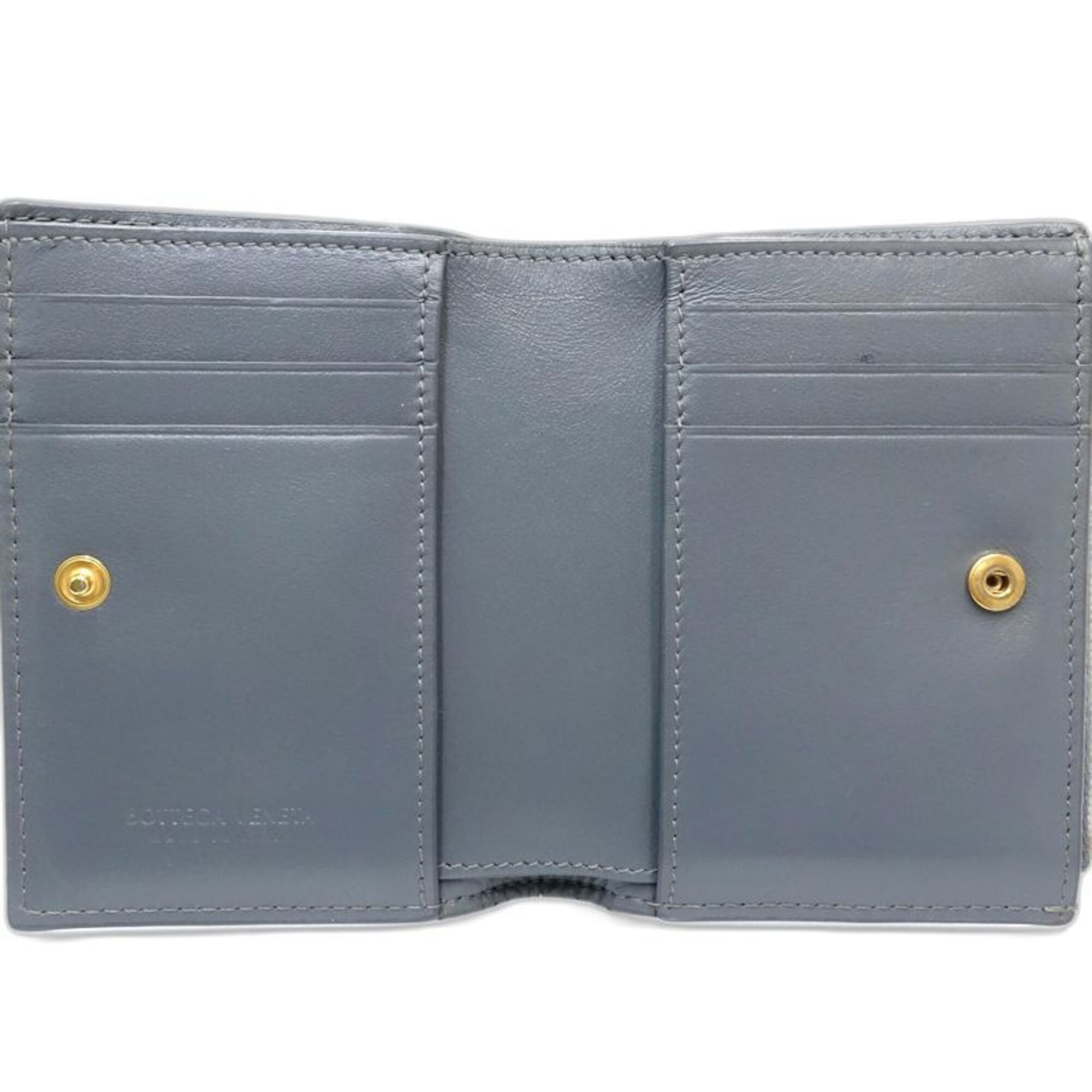 Bottega Veneta Gray Leather Wallet (Bi-Fold) (Pre-Owned)