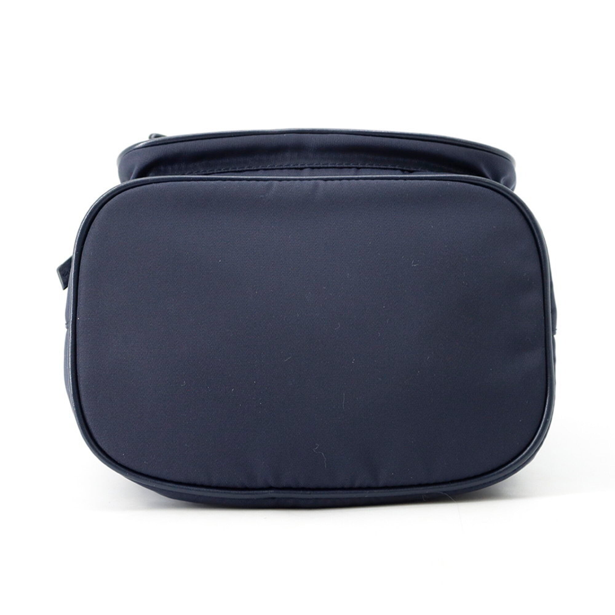 Prada Navy Nylon Leather Handbag (Pre-Owned)