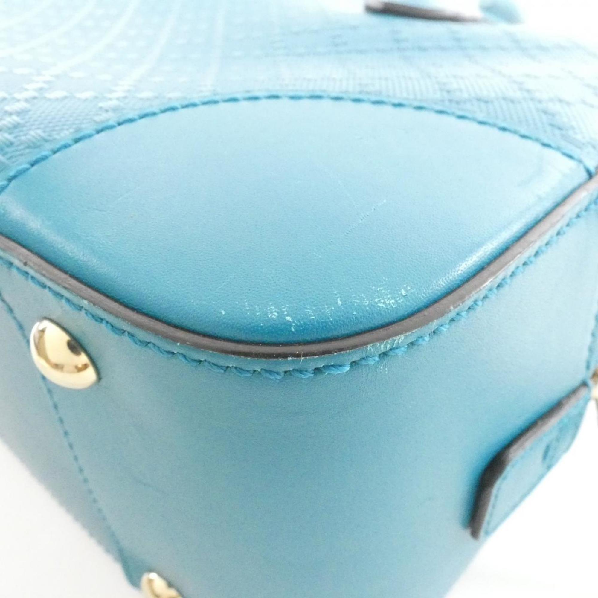 Gucci Diamante Blue Leather Handbag (Pre-Owned)