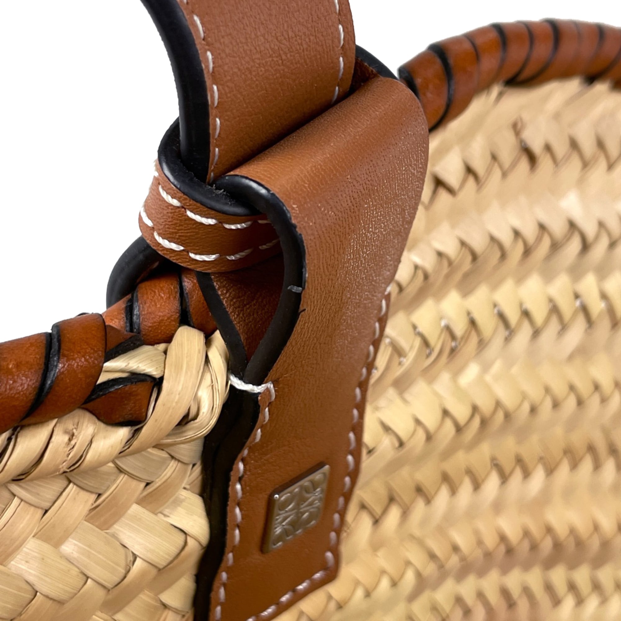 Loewe Brown Raffia Leather Basket Tote Bag (Pre-Owned)