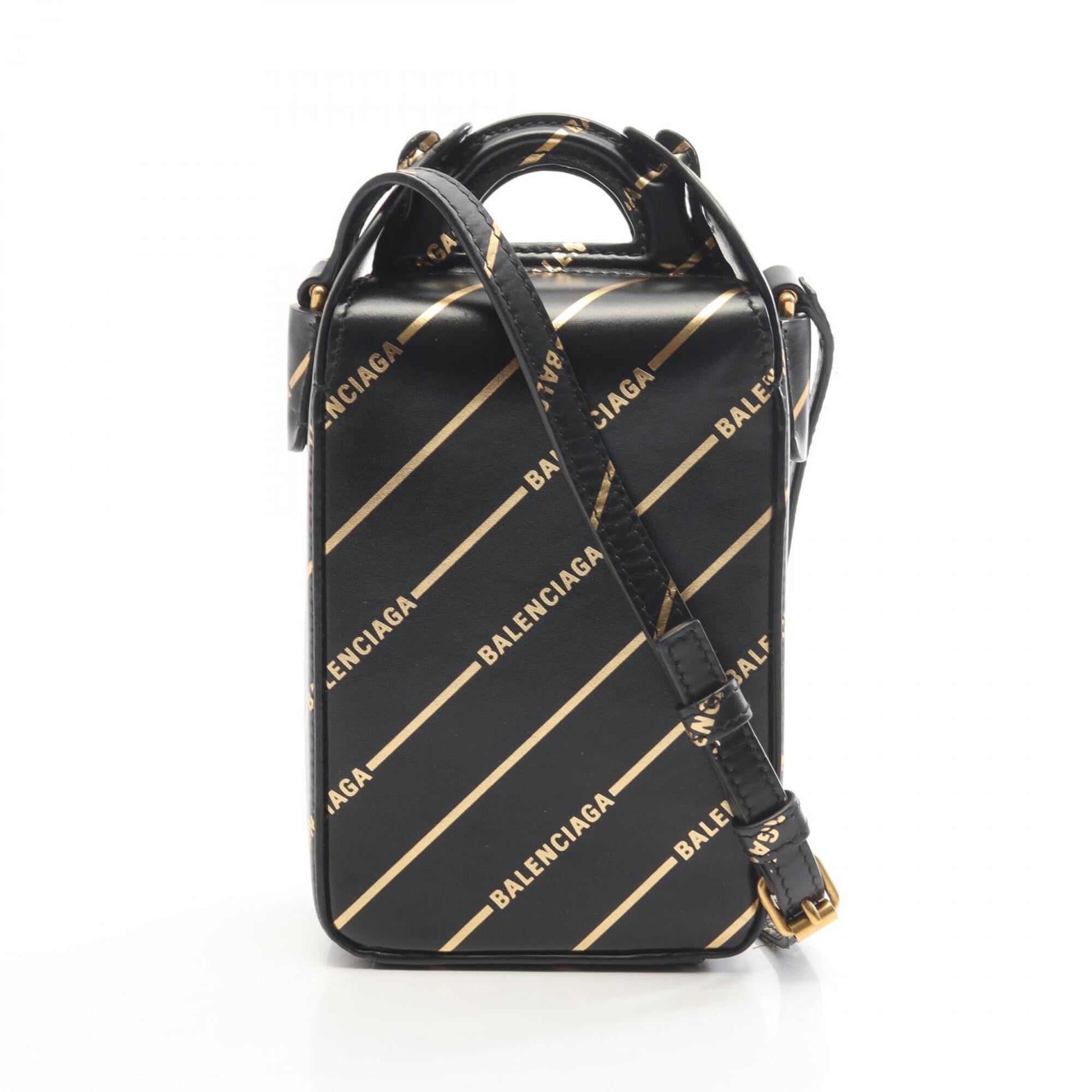 Balenciaga Black Gold Leather Handbag Shoulder Bag (Pre-Owned)