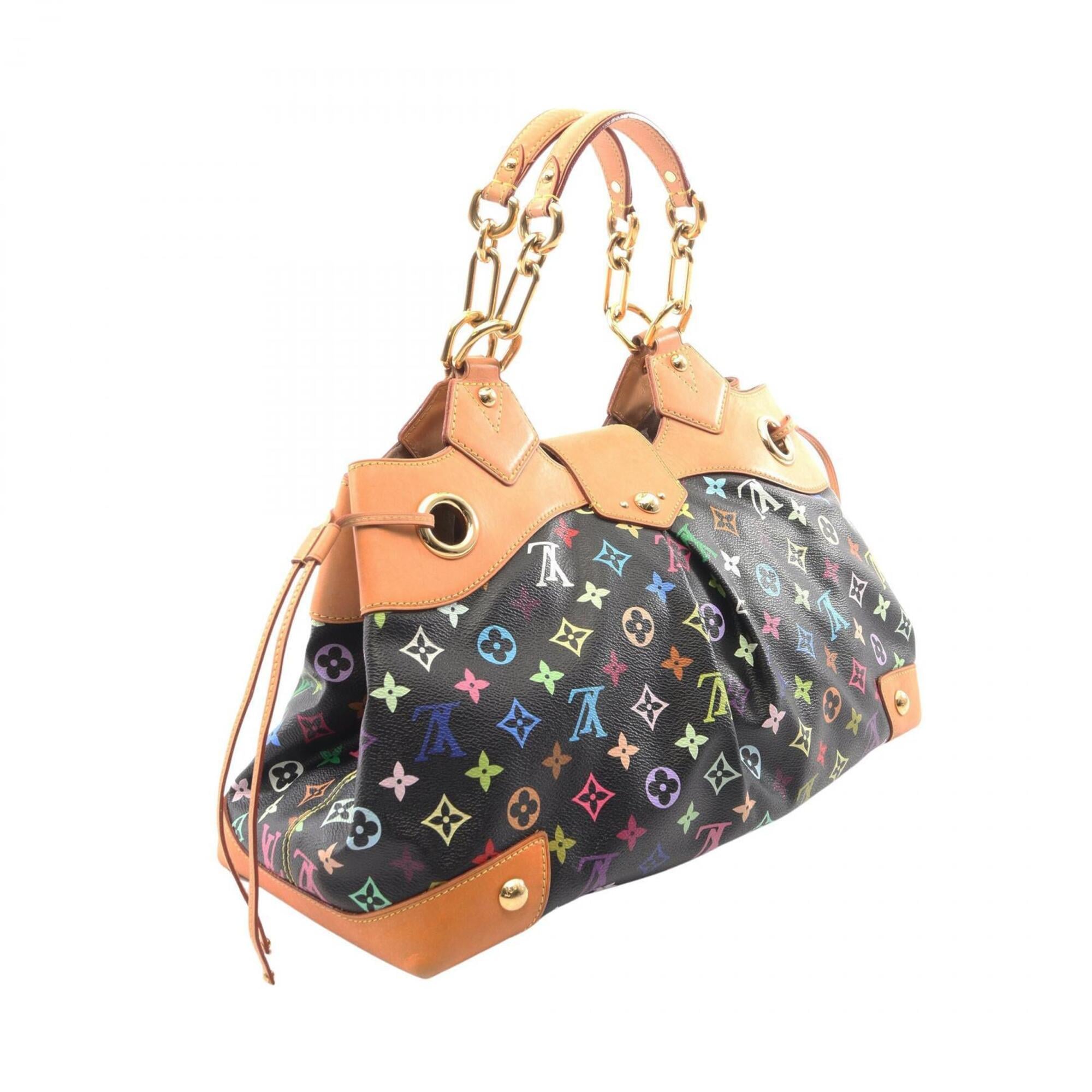 Louis Vuitton Black Coated Canvas Leather Handbag (Pre-Owned)