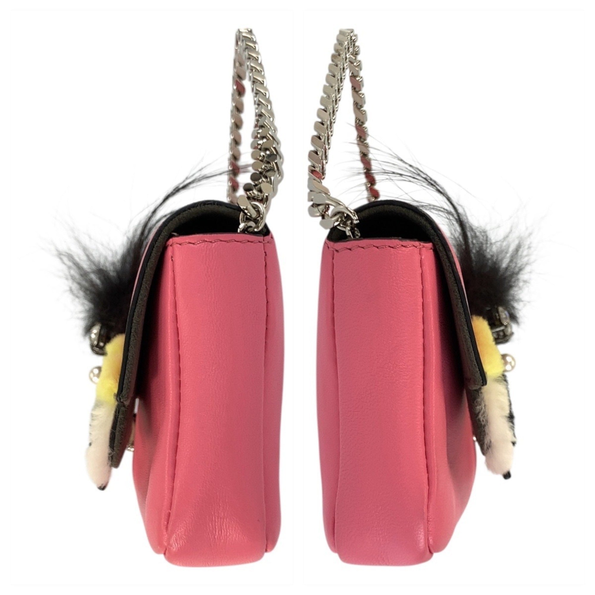 Fendi Pink Leather Handbag Shoulder Bag (Pre-Owned)