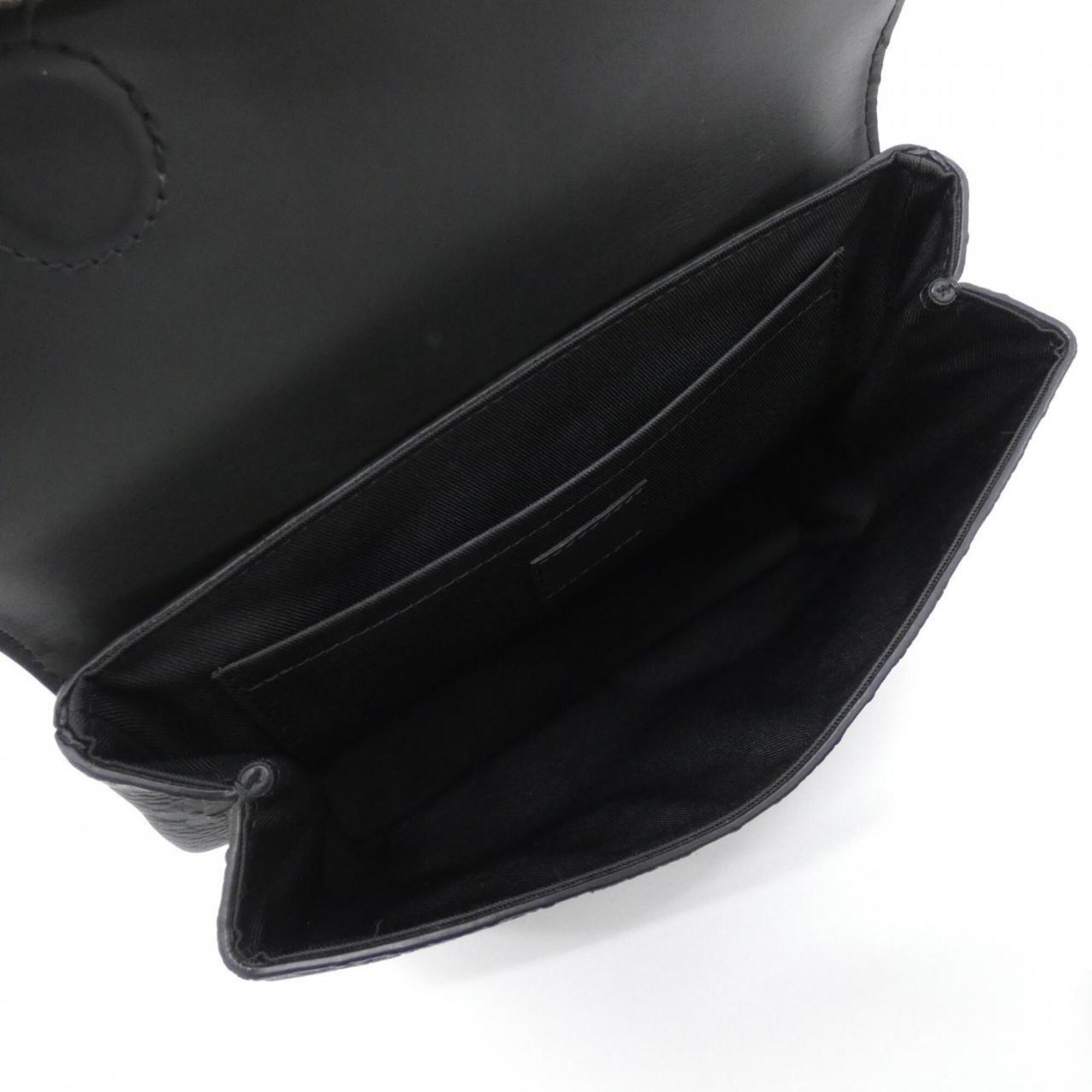 Louis Vuitton Black Leather Handbag (Pre-Owned)