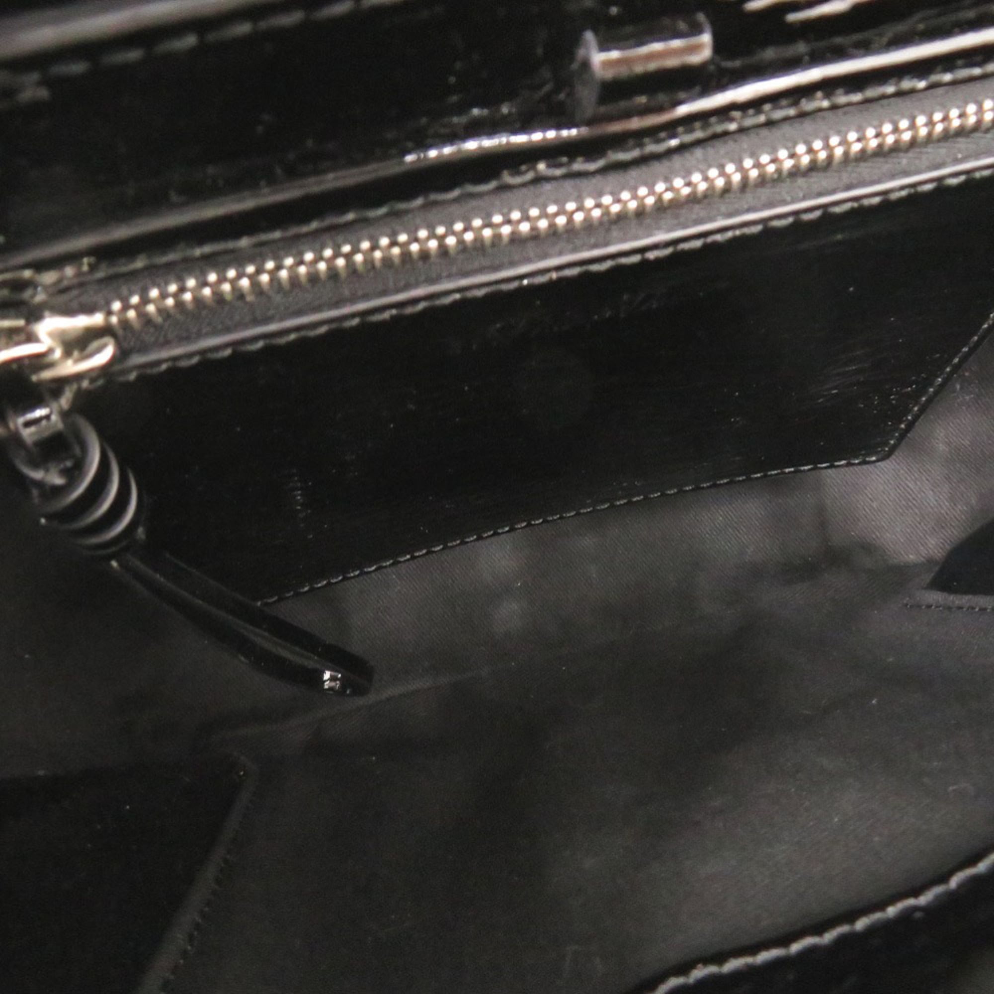 Unspecified Black Patent Leather Handbag Shoulder Bag (Pre-Owned)