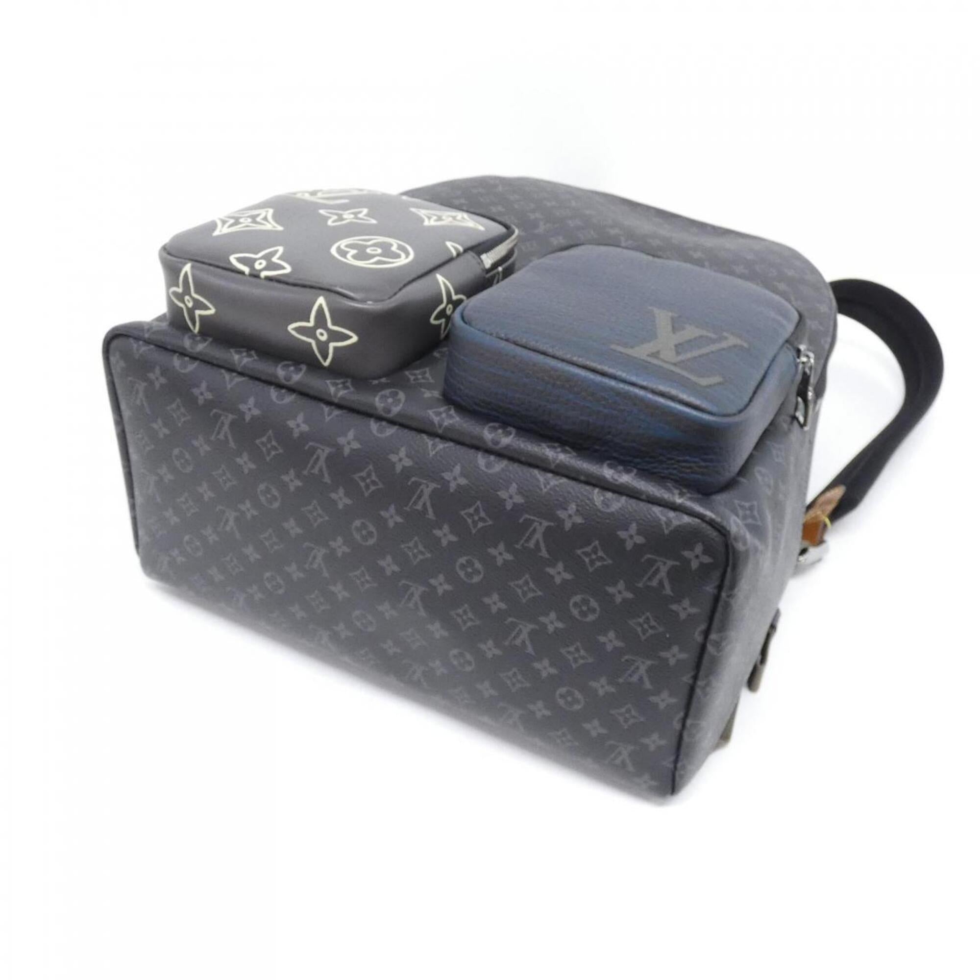 Louis Vuitton Black Coated Canvas Backpack (Pre-Owned)