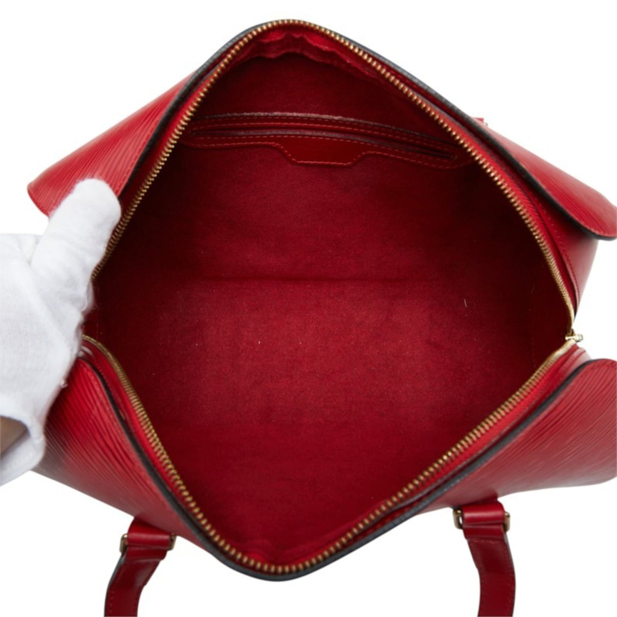 Louis Vuitton Castilian Red Leather Handbag Shoulder Bag (Pre-Owned)