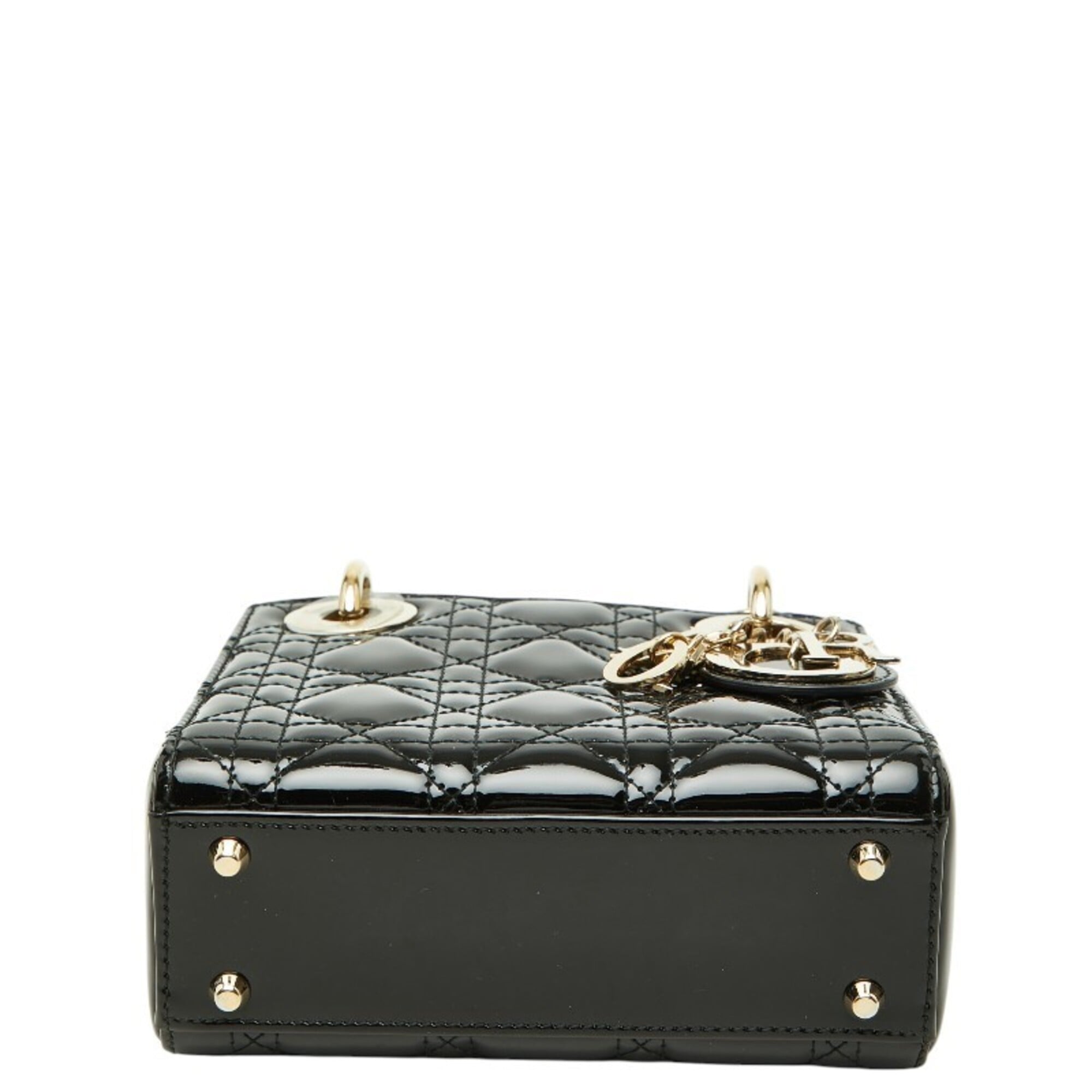 Christian Dior Black Patent Leather Handbag Shoulder Bag (Pre-Owned)