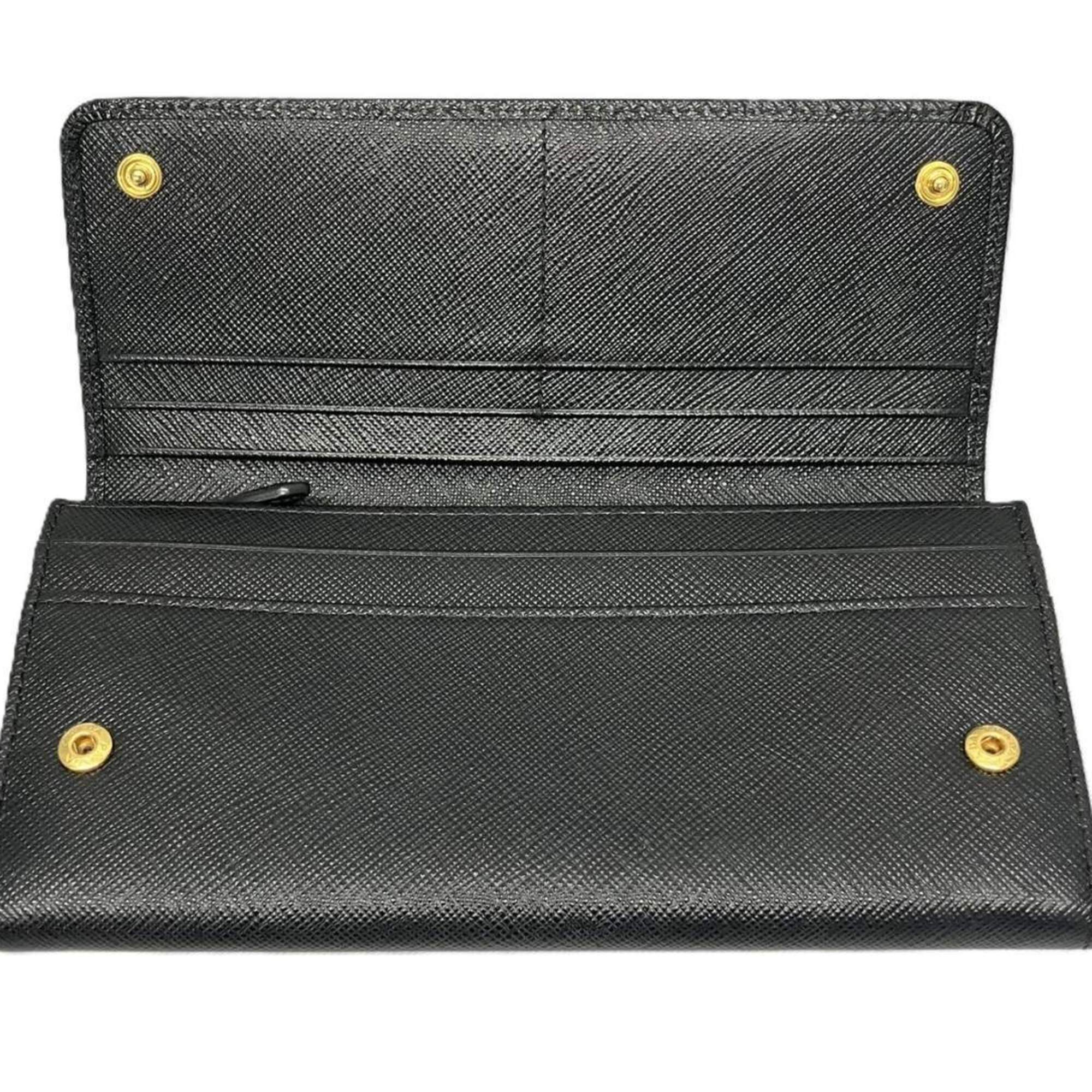 Prada Black Saffiano Long Wallet (Bi-Fold) (Pre-Owned)